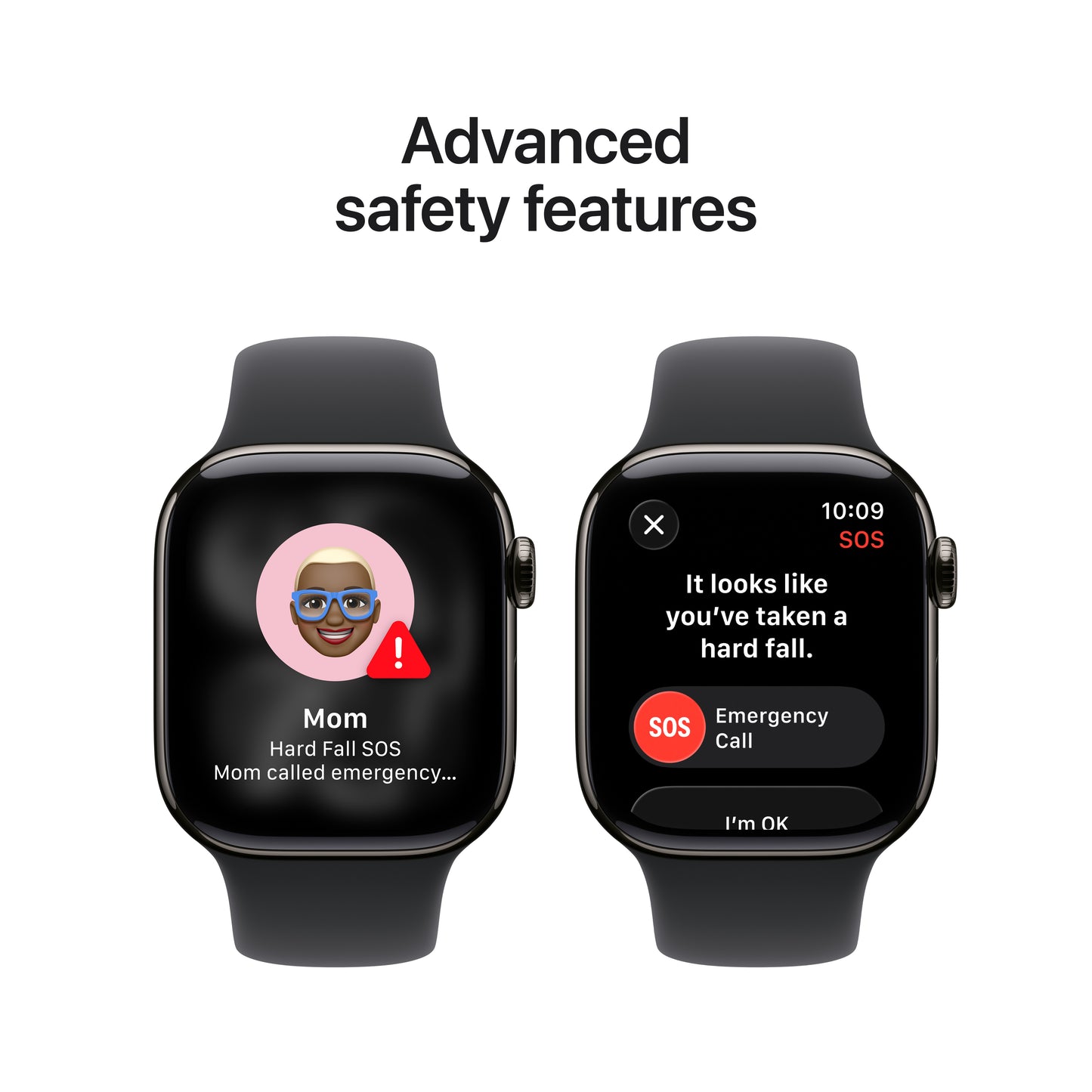 Apple Watch Series 11 (GPS + Cellular) • 42‑mm kast van leisteen titanium • Zwart sportbandje - M/L