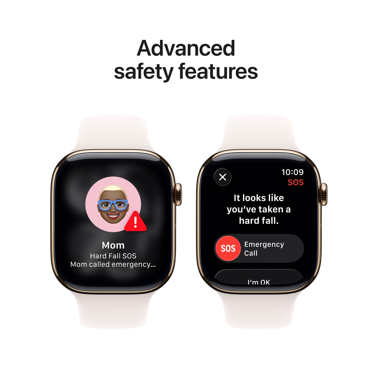 Apple Watch Series 11 (GPS + Cellular) • 46‑mm kast van goudkleurig titanium • Rosé sportbandje - M/L