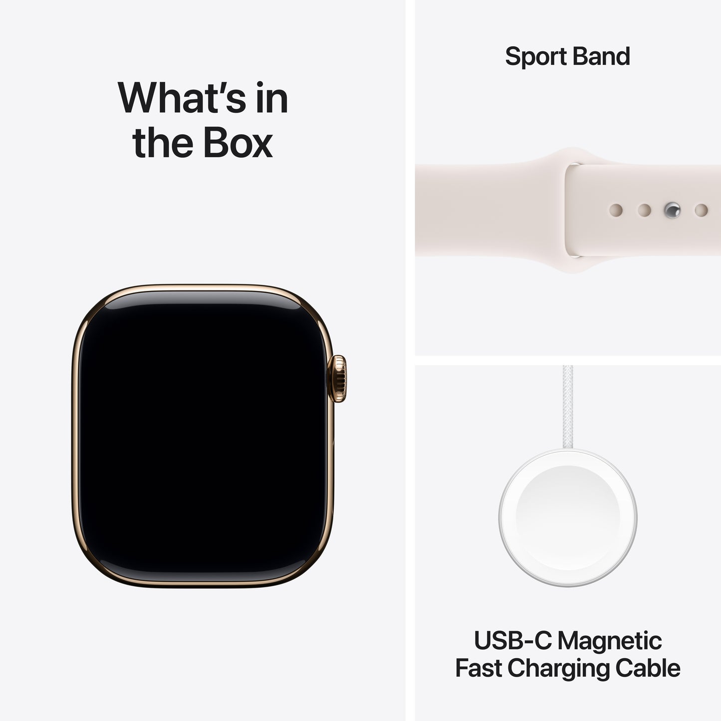 Apple Watch Series 11 (GPS + Cellular) • 46‑mm kast van goudkleurig titanium • Rosé sportbandje - M/L