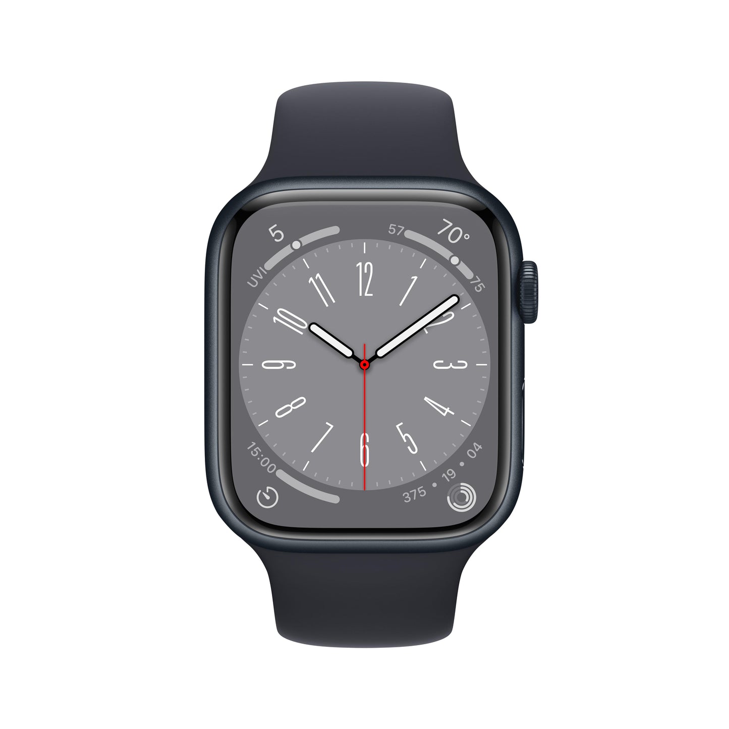 EOL Apple Watch Series 8 (GPS + Cellular) • 45‐mm kast van middernacht aluminium • Middernacht sportbandje - Standaardmaat
