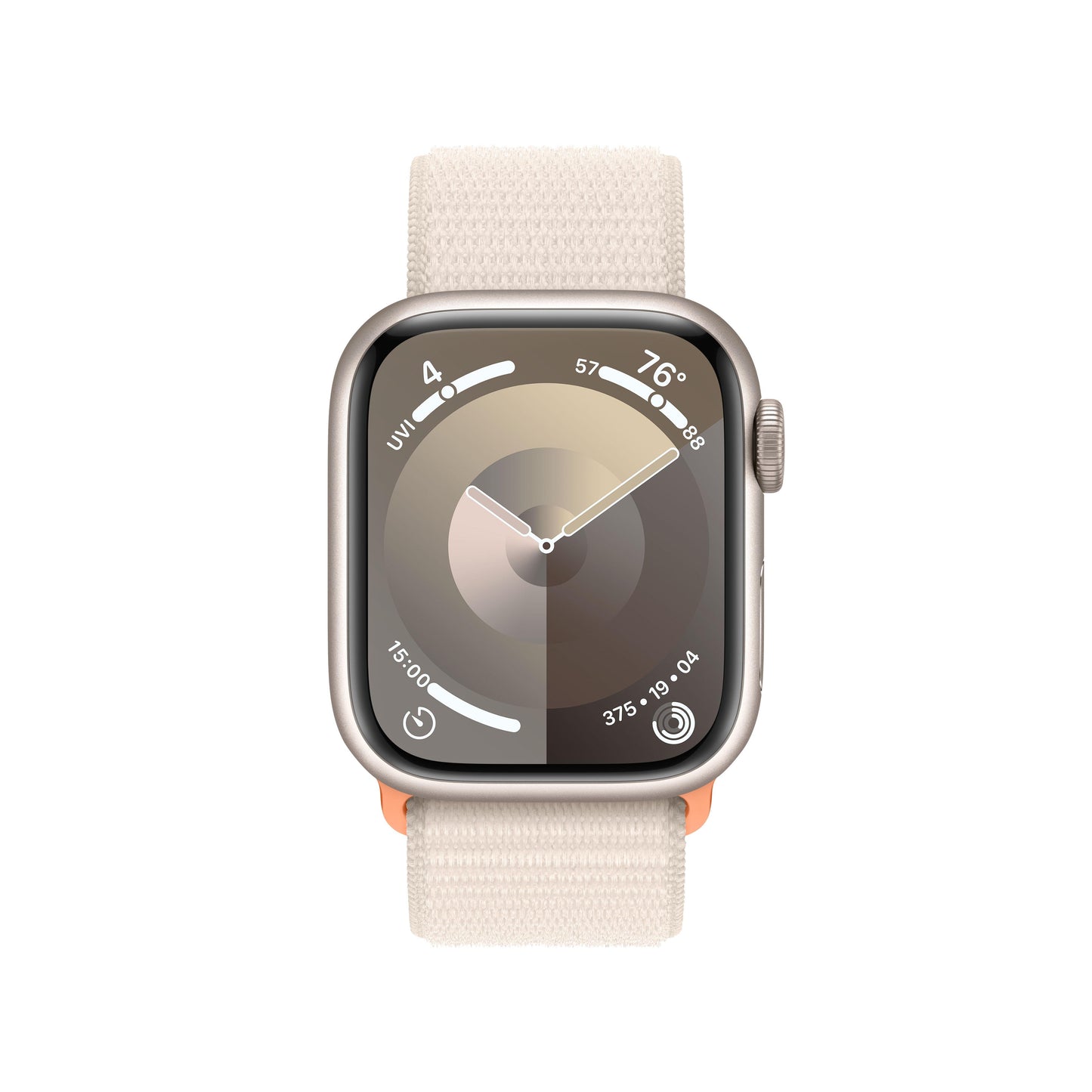 Apple Watch Series 9 GPS, Boîtier en aluminium lumière stellaire de 41 mm, Boucle Sport lumière stellaire