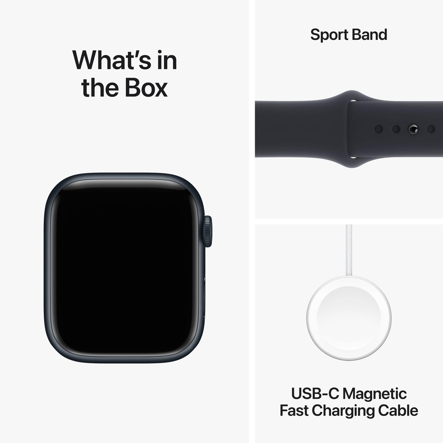 [OPEN BOX] Apple Watch Series 9 GPS, Boîtier en aluminium minuit de 45 mm, Bracelet Sport minuit - M/L