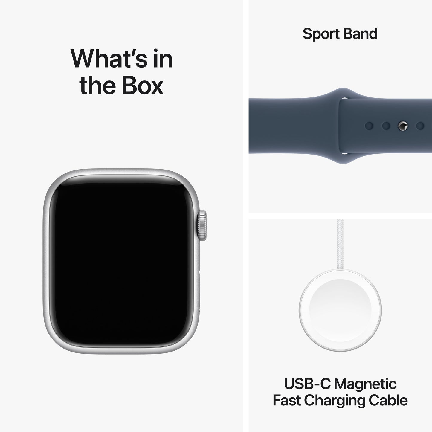 [OPEN BOX] Apple Watch Series 9 (GPS) • 45‑mm kast van zilverkleurig aluminium • Stormblauw sportbandje - S/M