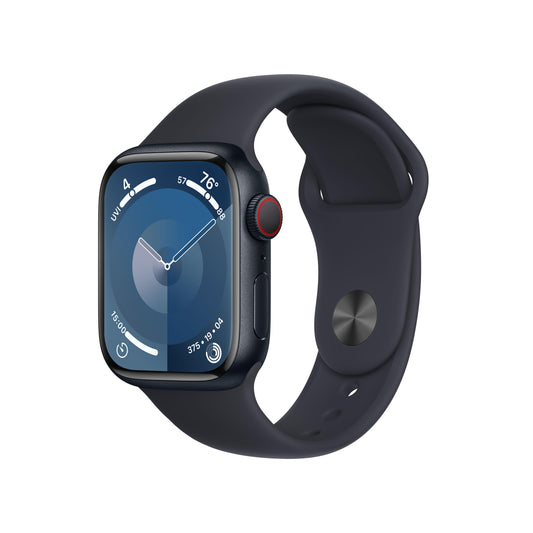 EOL Apple Watch Series 9 GPS + Cellular, Boîtier en aluminium minuit de 41 mm, Bracelet Sport minuit - M/L