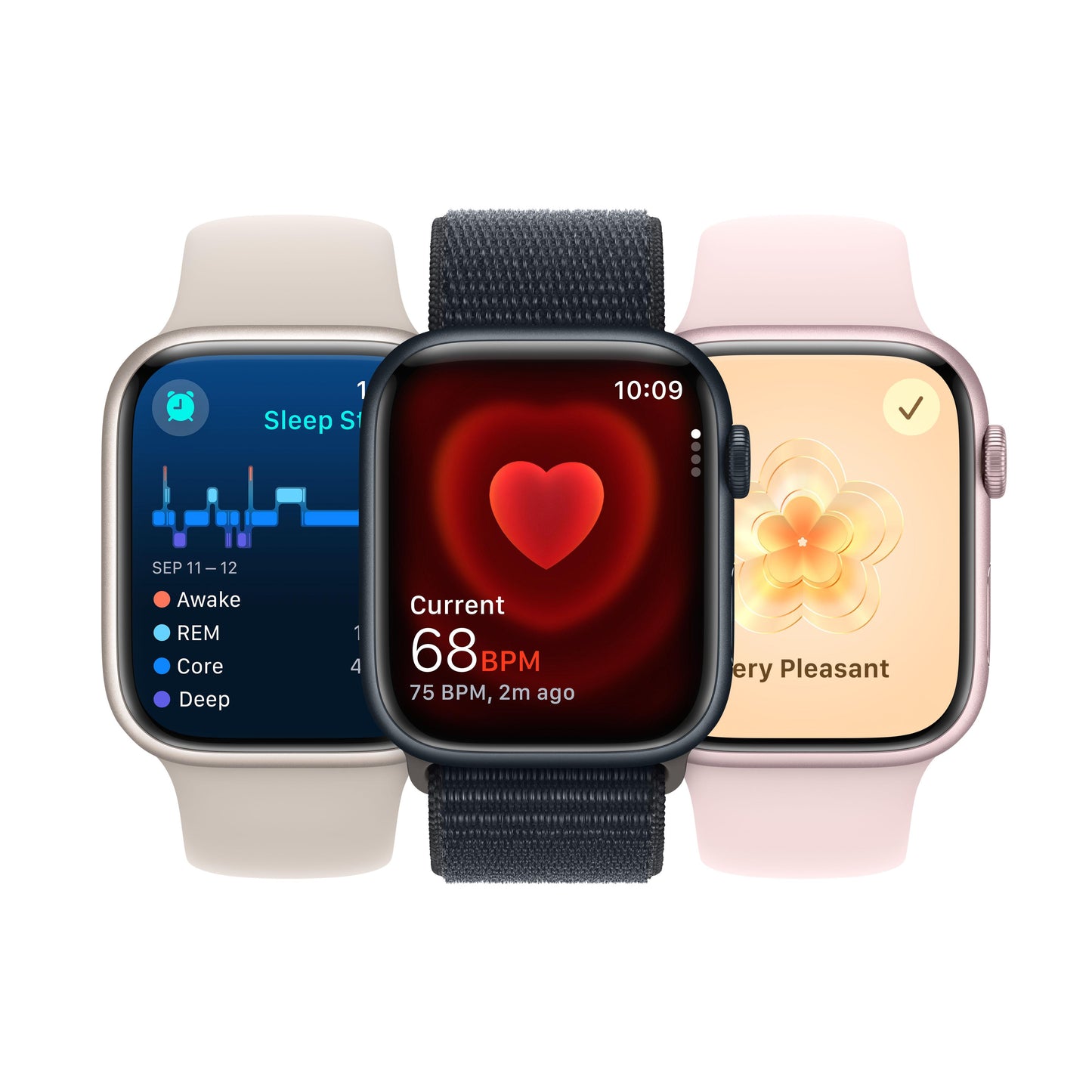 EOL Apple Watch Series 9 (GPS + Cellular) • 41‑mm kast van zilverkleurig aluminium • Stormblauw sportbandje - M/L