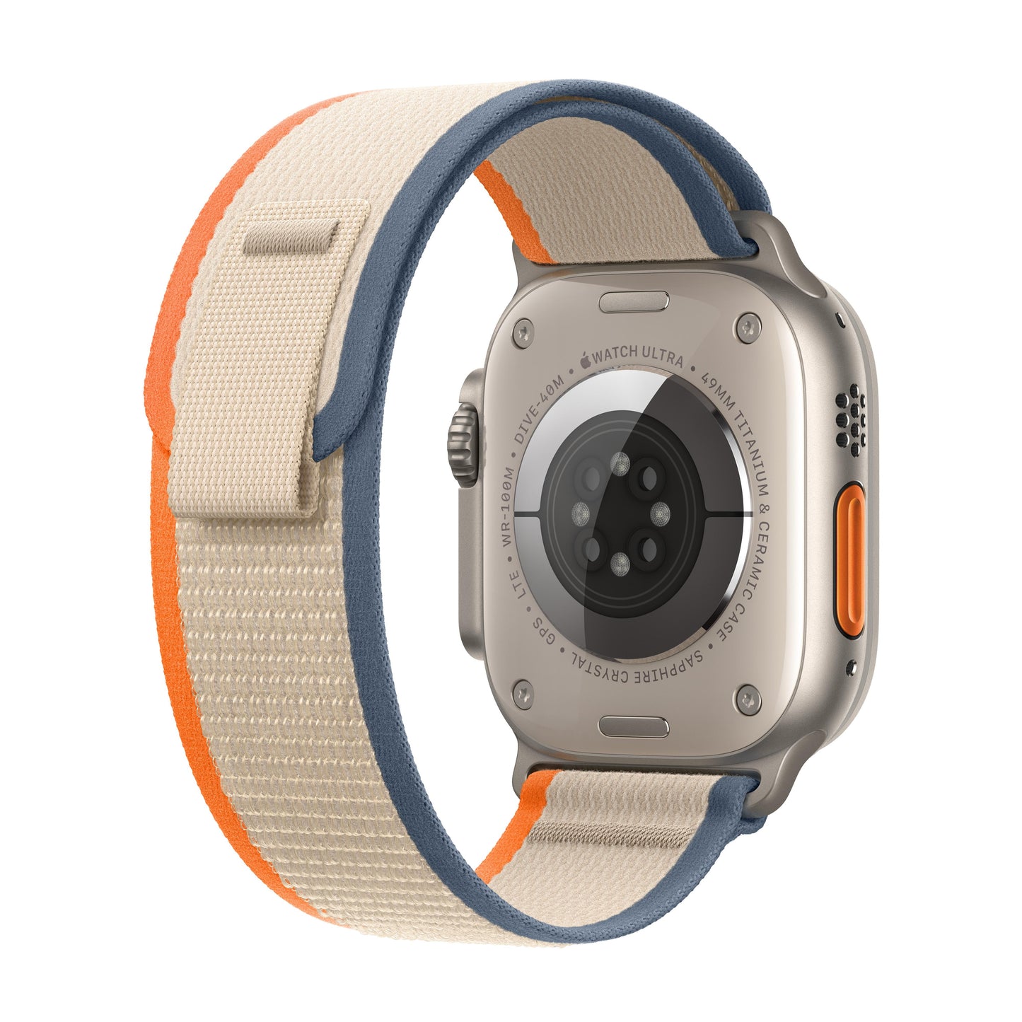 EOL Apple Watch Ultra 2 (GPS + Cellular) • 49-mm kast van titanium • Oranje/beige Trail‑bandje - M/L