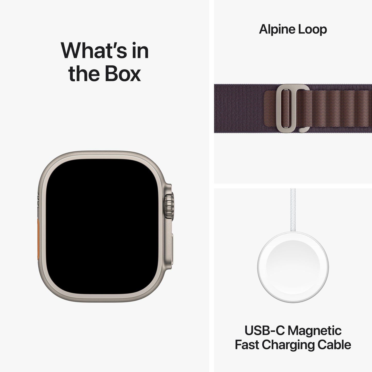 EOL Apple Watch Ultra 2 GPS + Cellular, Boîtier en titane de 49 mm avec Boucle Alpine indigo - Medium