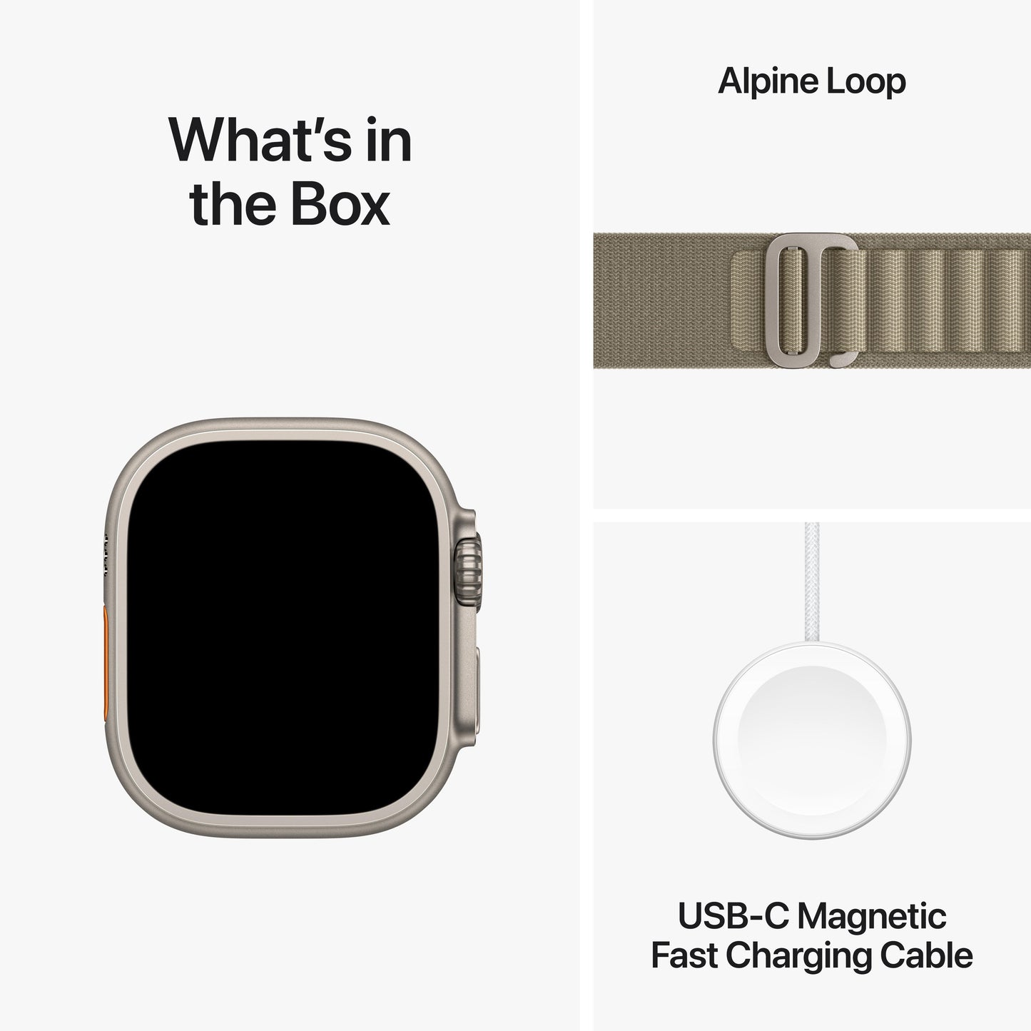 Apple Watch Ultra 2 (GPS + Cellular) • 49-mm kast van titanium • Olijfgroen Alpine‑bandje - S