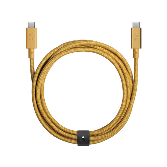 Native Union Belt Pro USB-C-naar-USB-C-kabel - 2,4m - Mosterdgeel - 240W