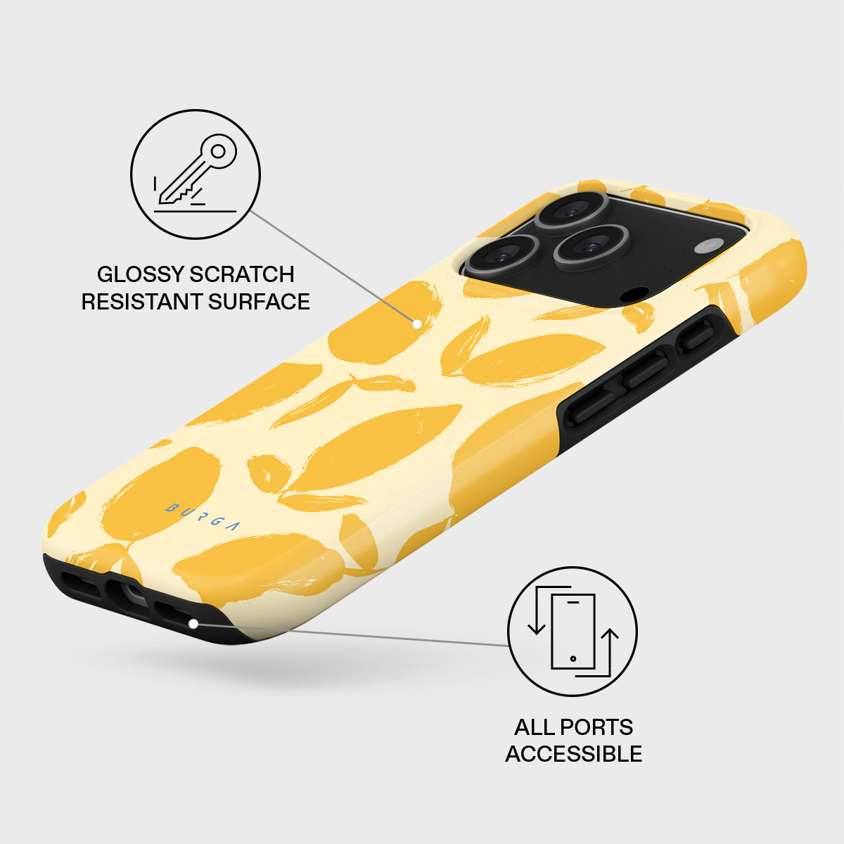 Burga Tough Case met MagSafe voor iPhone 17 Pro - Lemon Tart