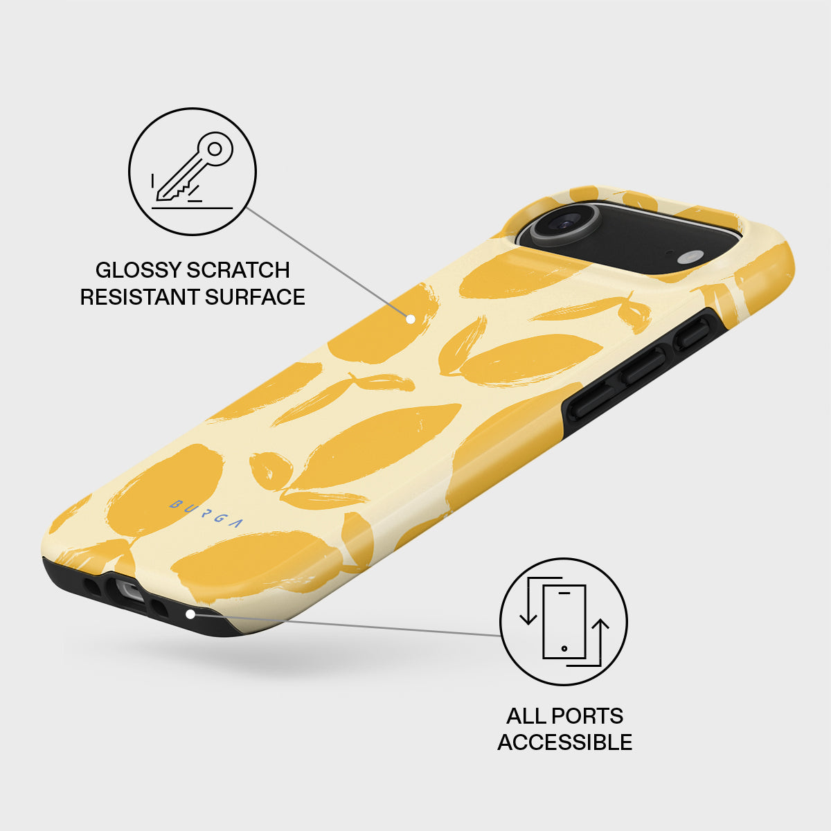 Burga Tough Case met MagSafe voor iPhone Air - Lemon Tart