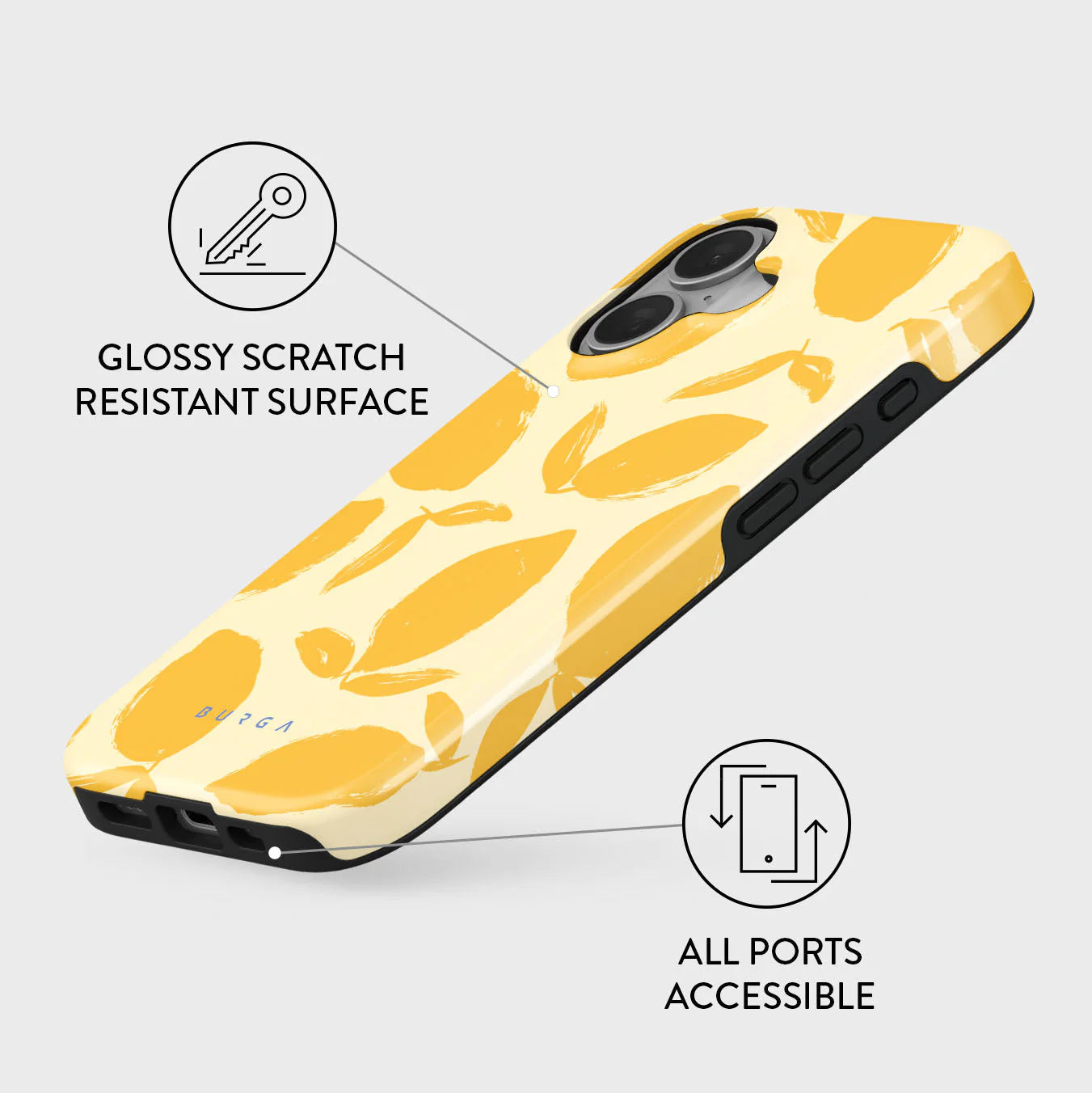 Burga Tough Case avec MagSafe pour iPhone 16 - Lemon Tart
