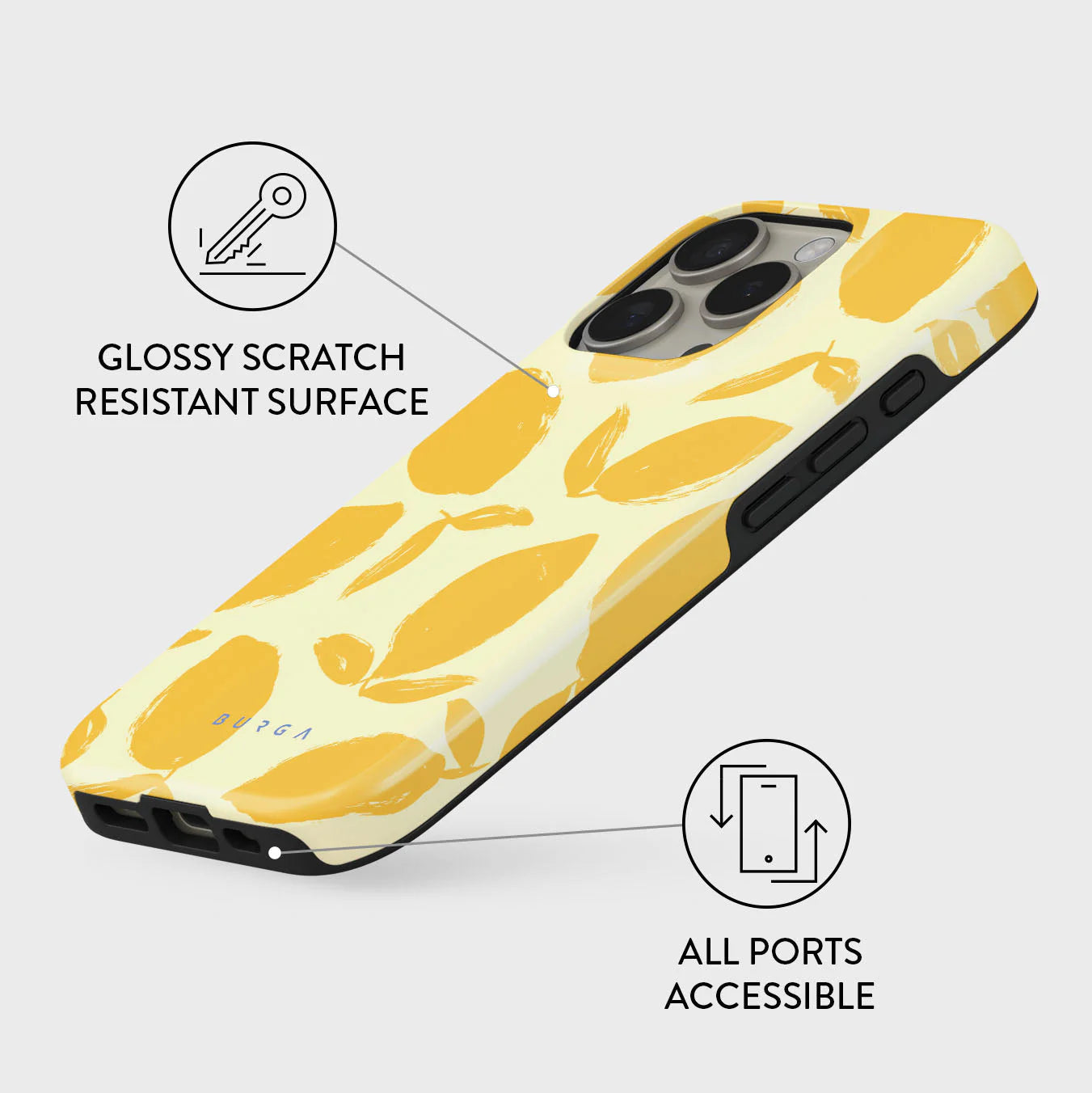 Burga Tough Case met MagSafe voor iPhone 16 Pro - Lemon Tart