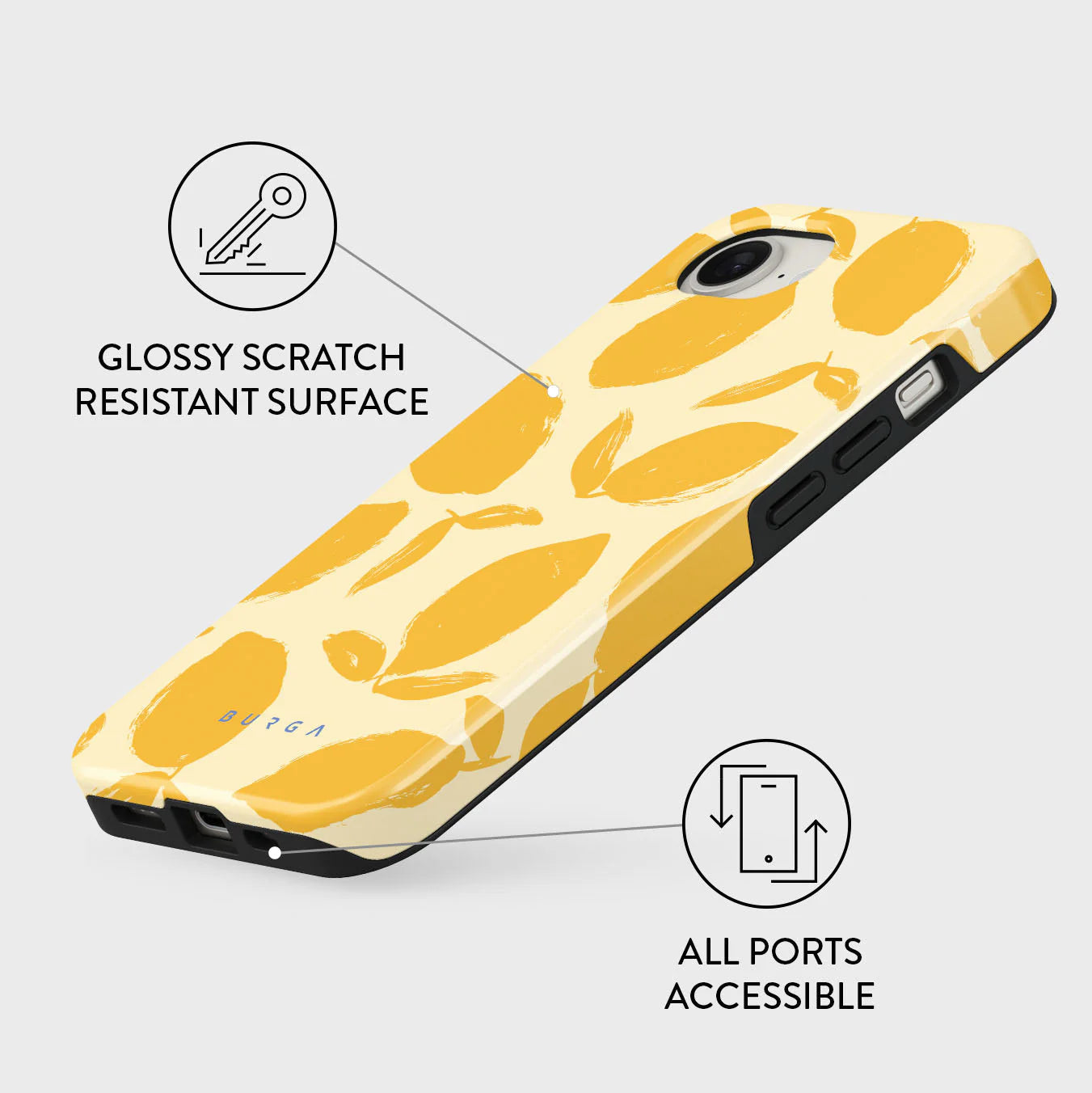 Burga Tough Case avec MagSafe pour iPhone 16e - Lemon Tart