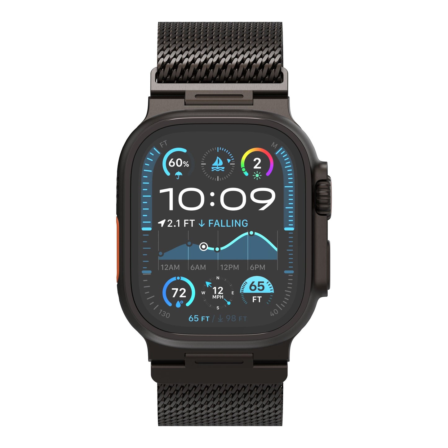 Decoded Milan Traction Band - 44/45/46/49 mm - Zwart