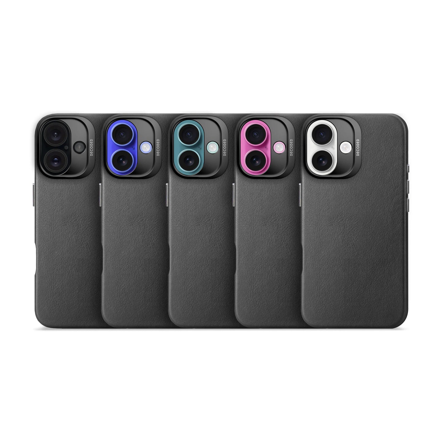 Decoded Leren hoesje voor iPhone 16 - Zwart