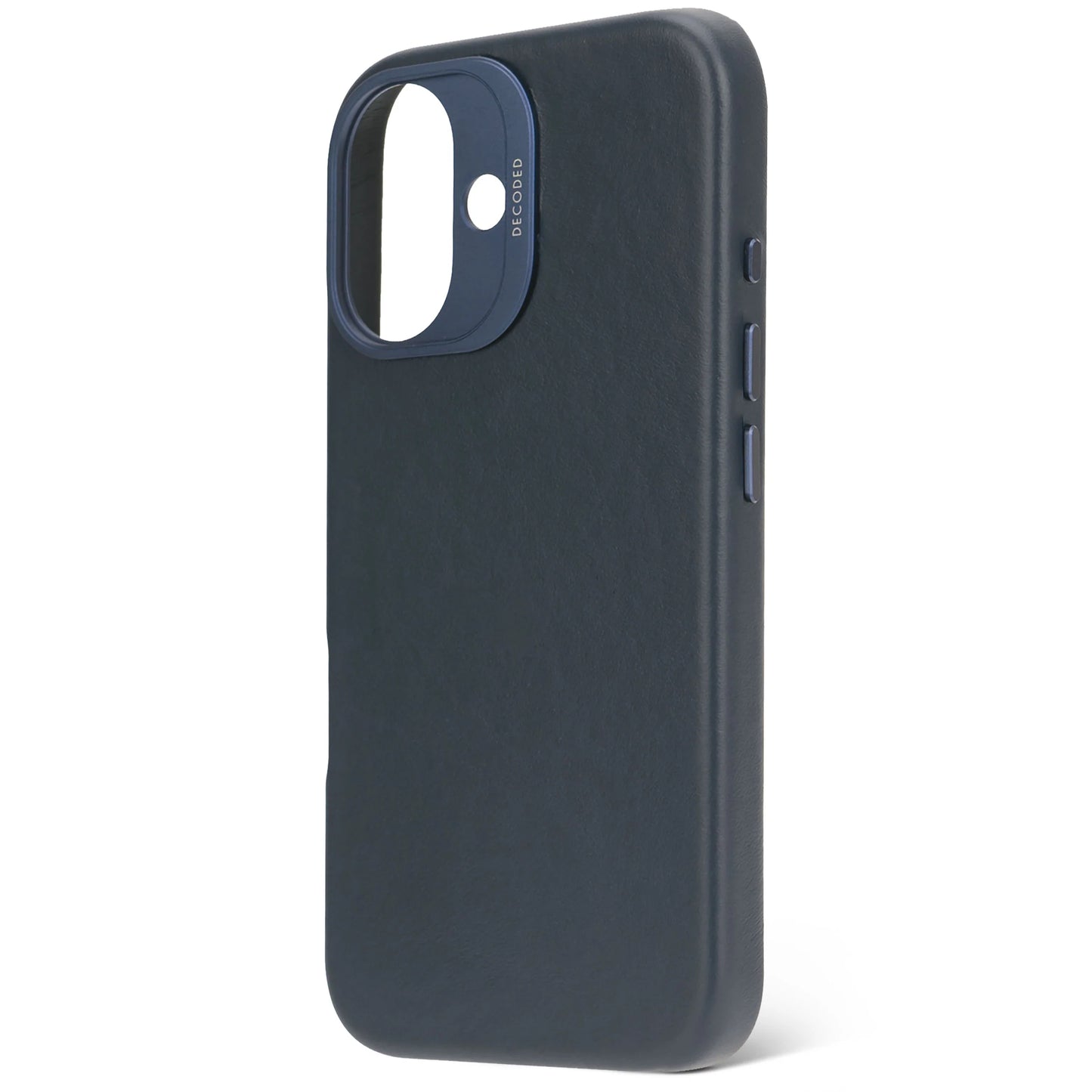 Decoded Housse en cuir pour iPhone 16 - Bleu marine