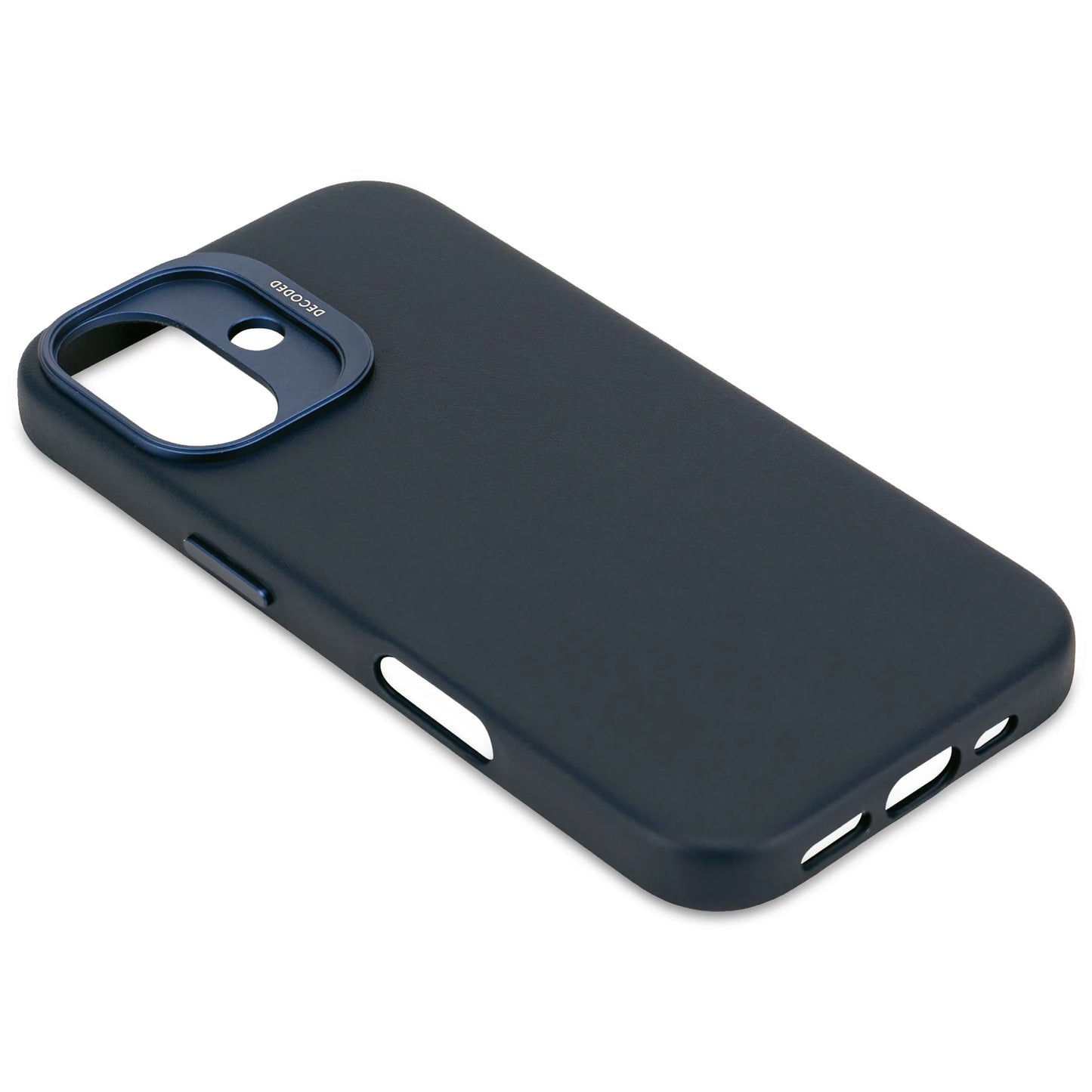 Decoded Housse en cuir pour iPhone 16 - Bleu marine