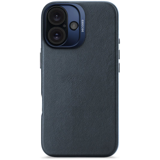 Decoded Housse en cuir pour iPhone 16 - Bleu marine