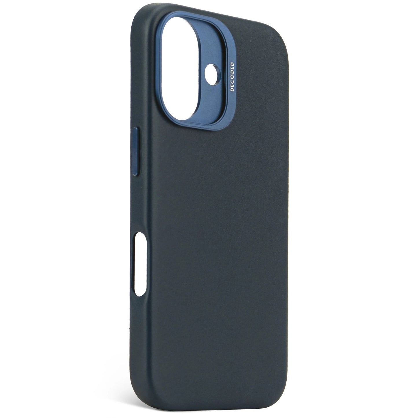 Decoded Housse en cuir pour iPhone 16 - Bleu marine