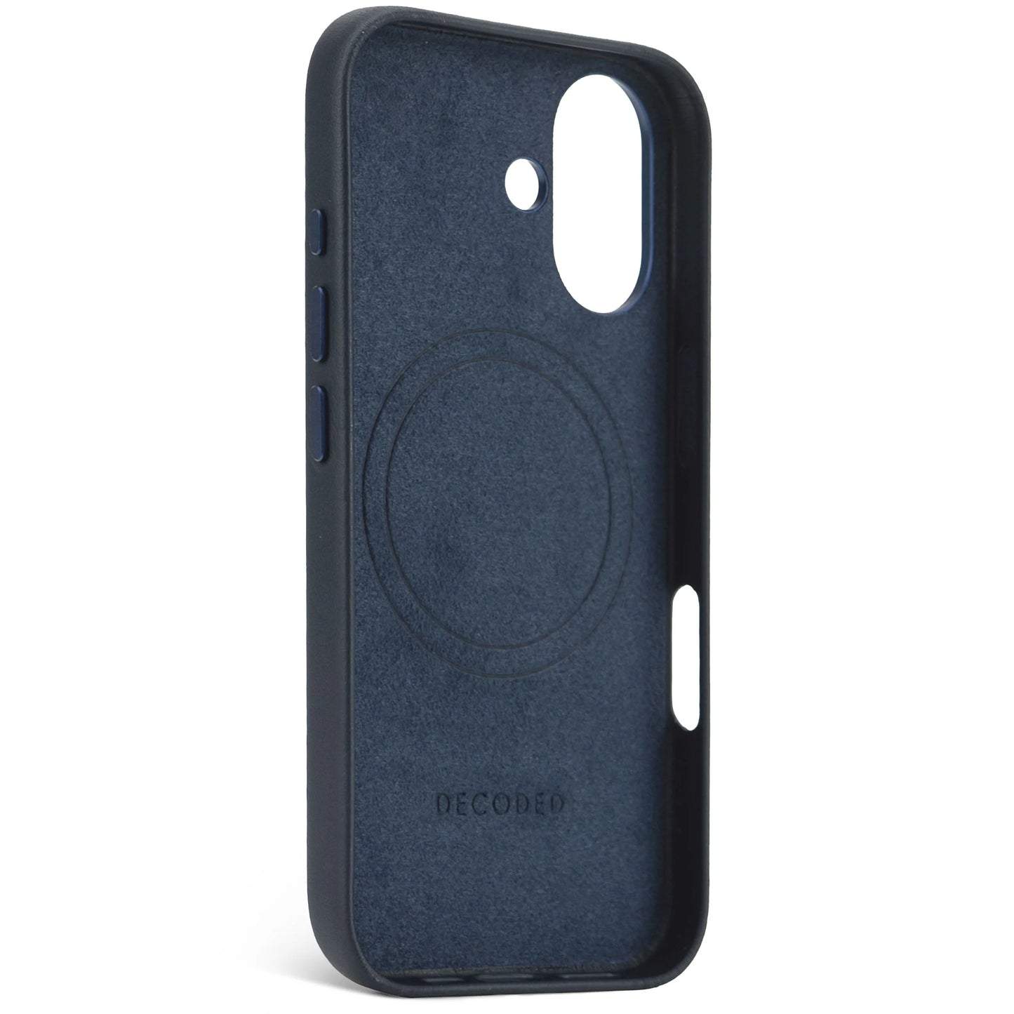Decoded Housse en cuir pour iPhone 16 - Bleu marine