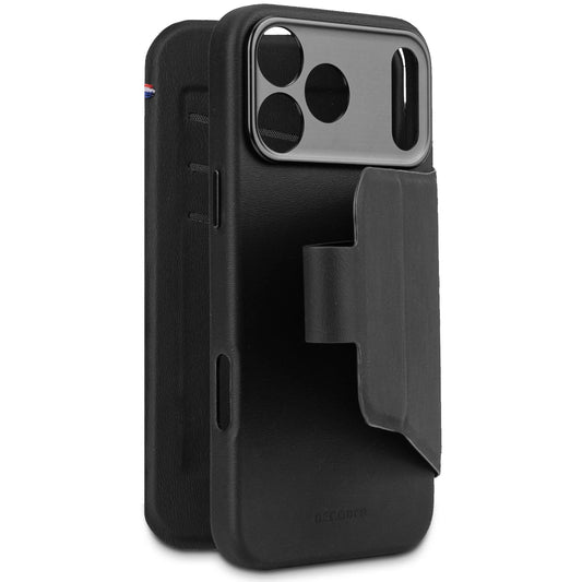 Decoded Textured Silicone Detachable Wallet voor iPhone 17 Pro - Phantom Zwart