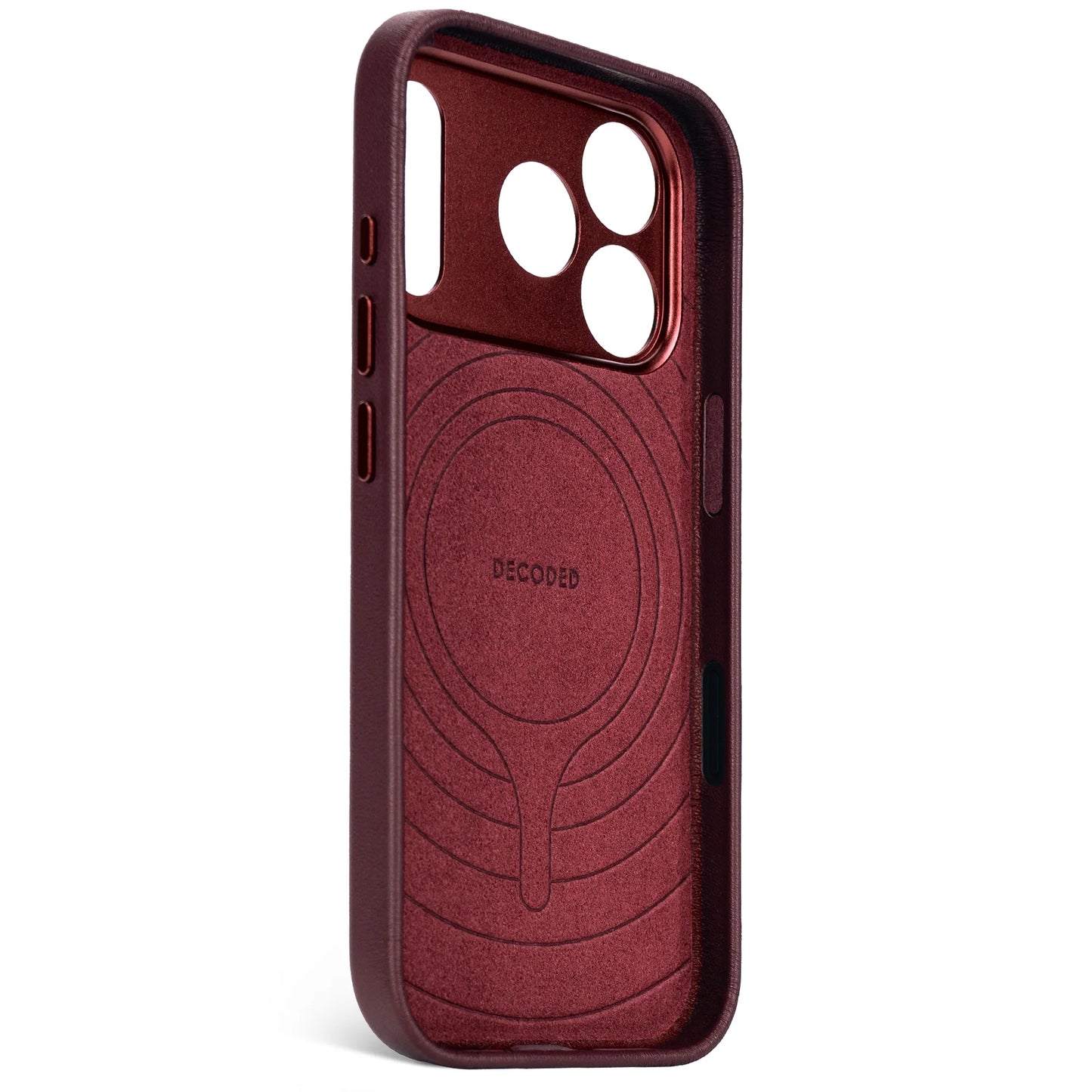 Decoded Leren hoesje voor iPhone 17 Pro Max - Dark ruby