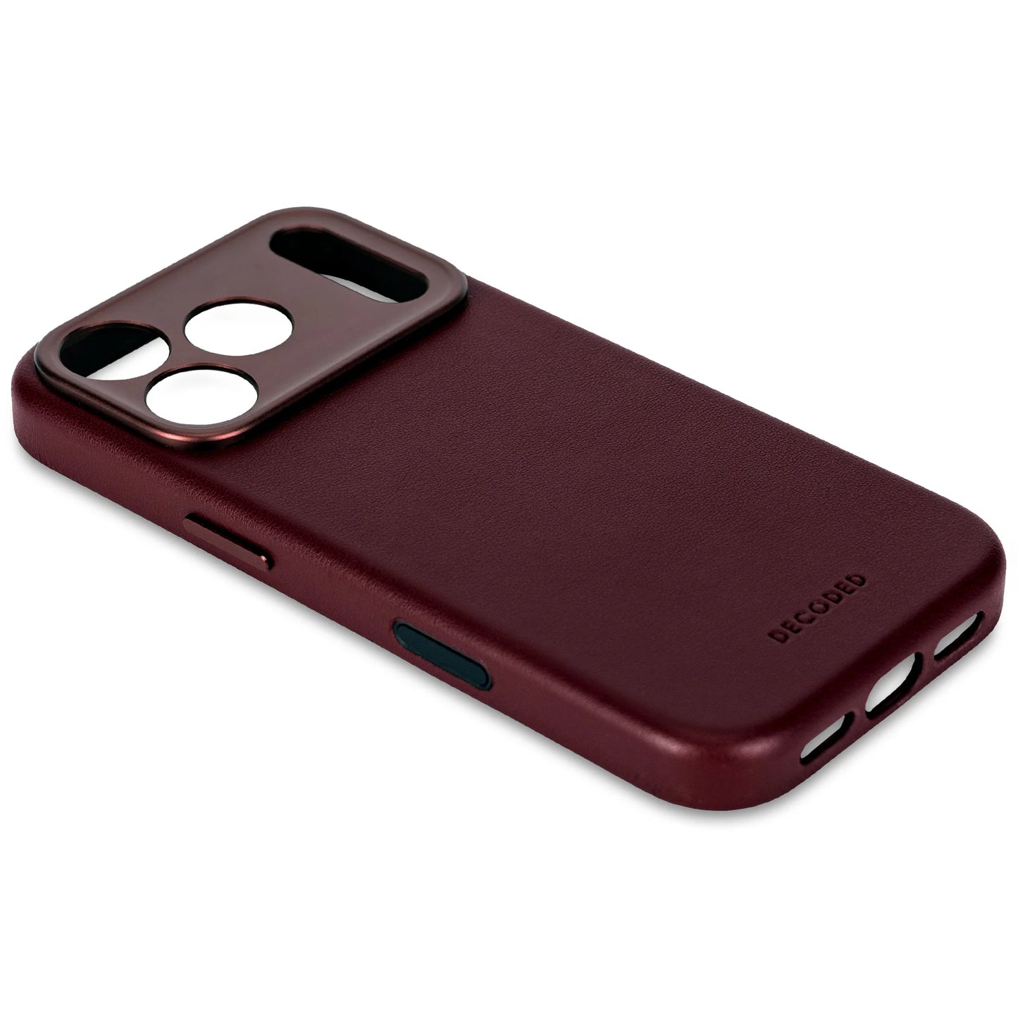 Decoded Leren hoesje voor iPhone 17 Pro Max - Dark ruby