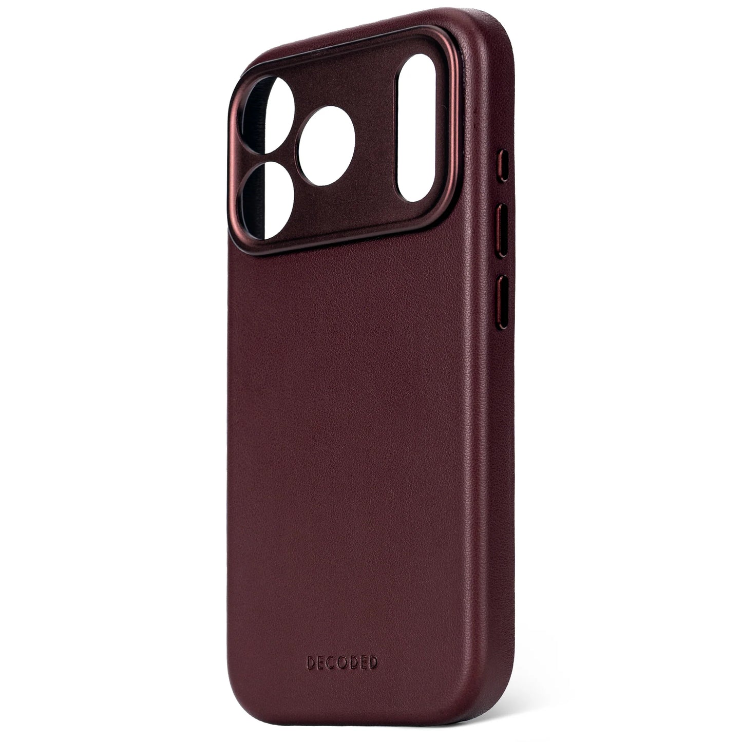 Decoded Leren hoesje voor iPhone 17 Pro Max - Dark ruby