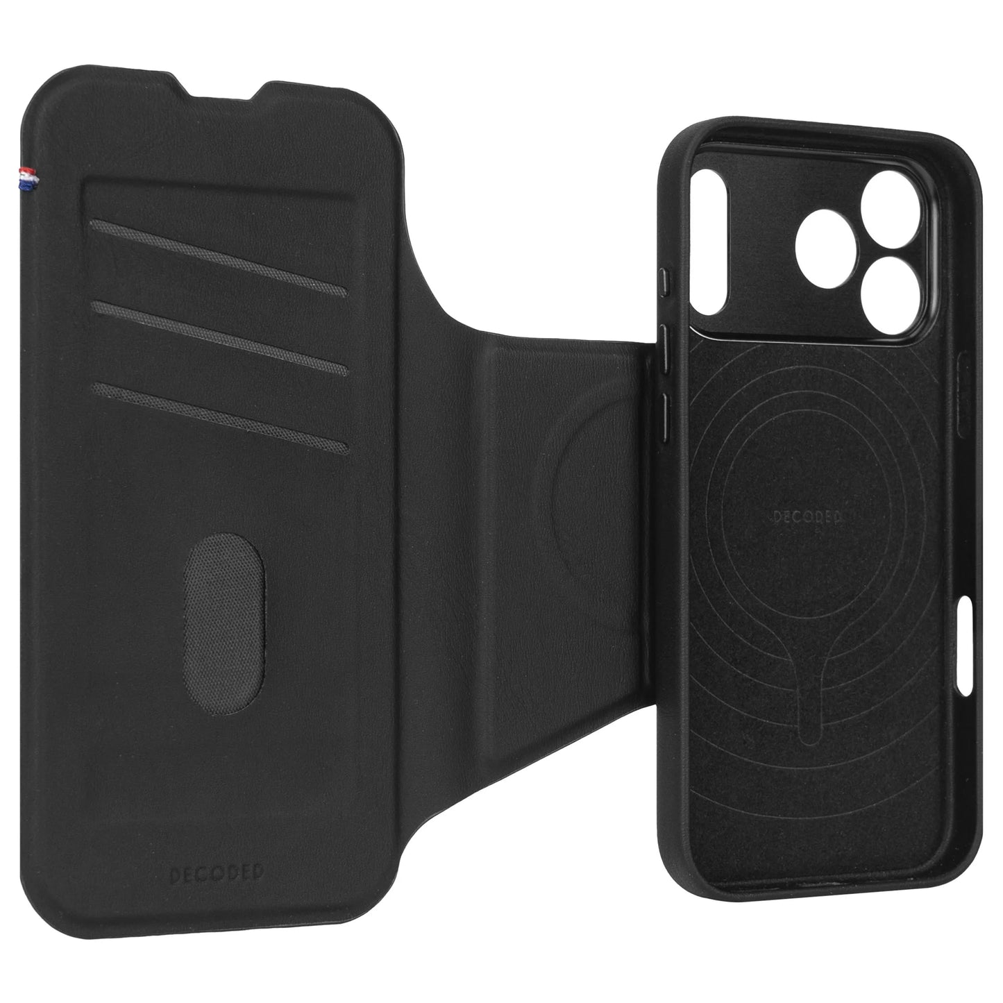 Decoded Textured Silicone Detachable Wallet voor iPhone 17 Pro Max - Phantom Zwart