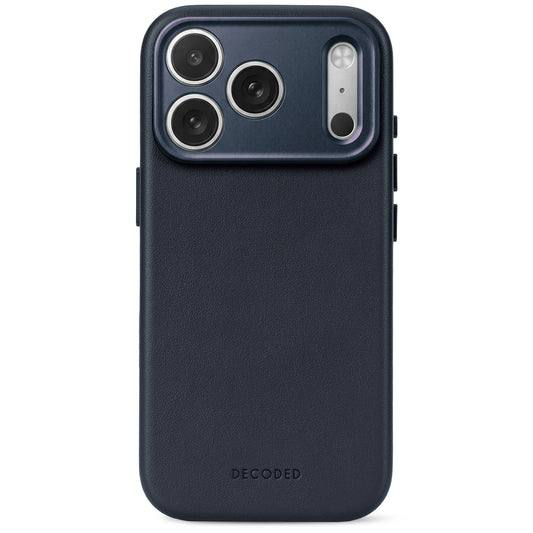 Decoded Housse en cuir pour iPhone 18 Pro Max/17 Pro Max - Bleu marine