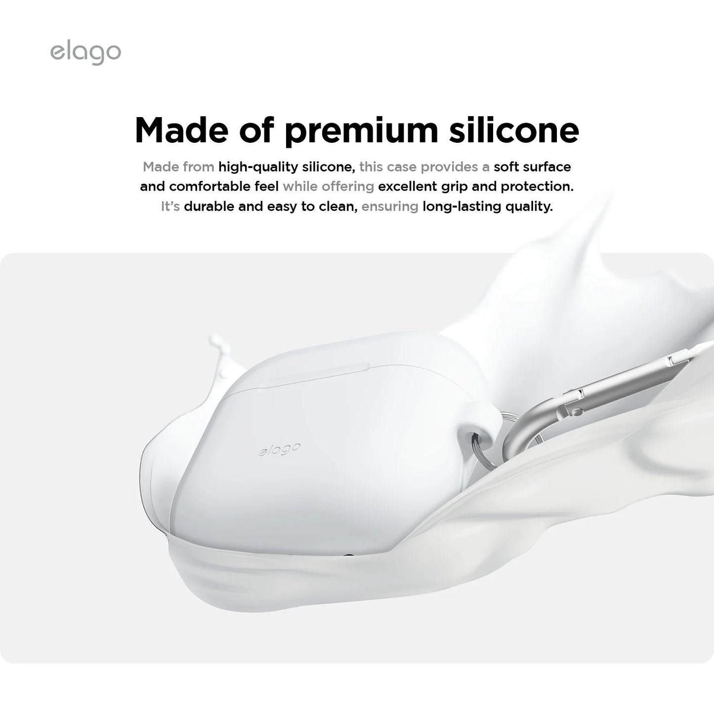 Elago Silicone Hang Case voor AirPods 4 - Zwart