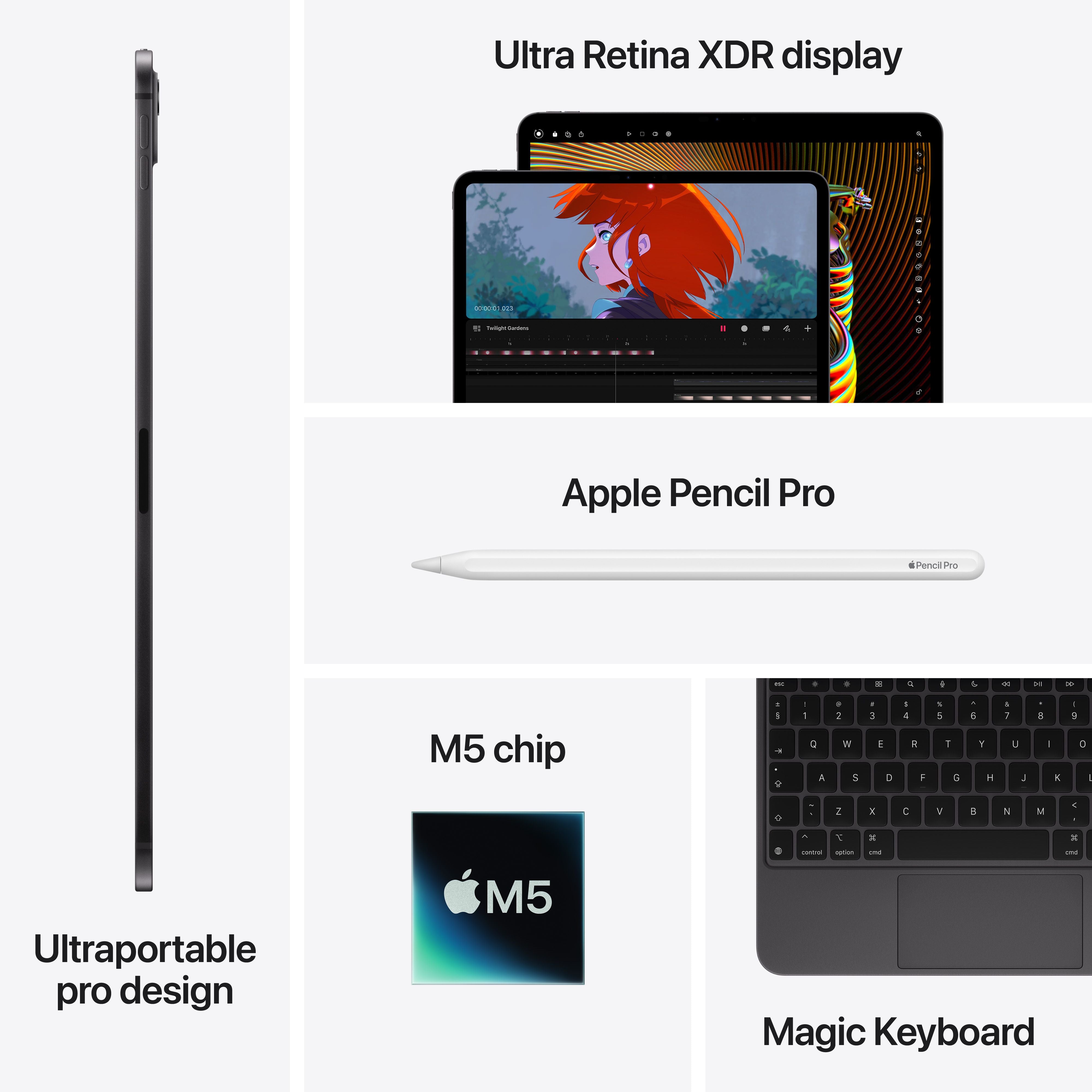 IPAD PRO 13-inch (M5)1TBとPencil Proセット iPad Pro 13 pouces Wi-Fi + Cellular 512 Go Verre standard - Argent