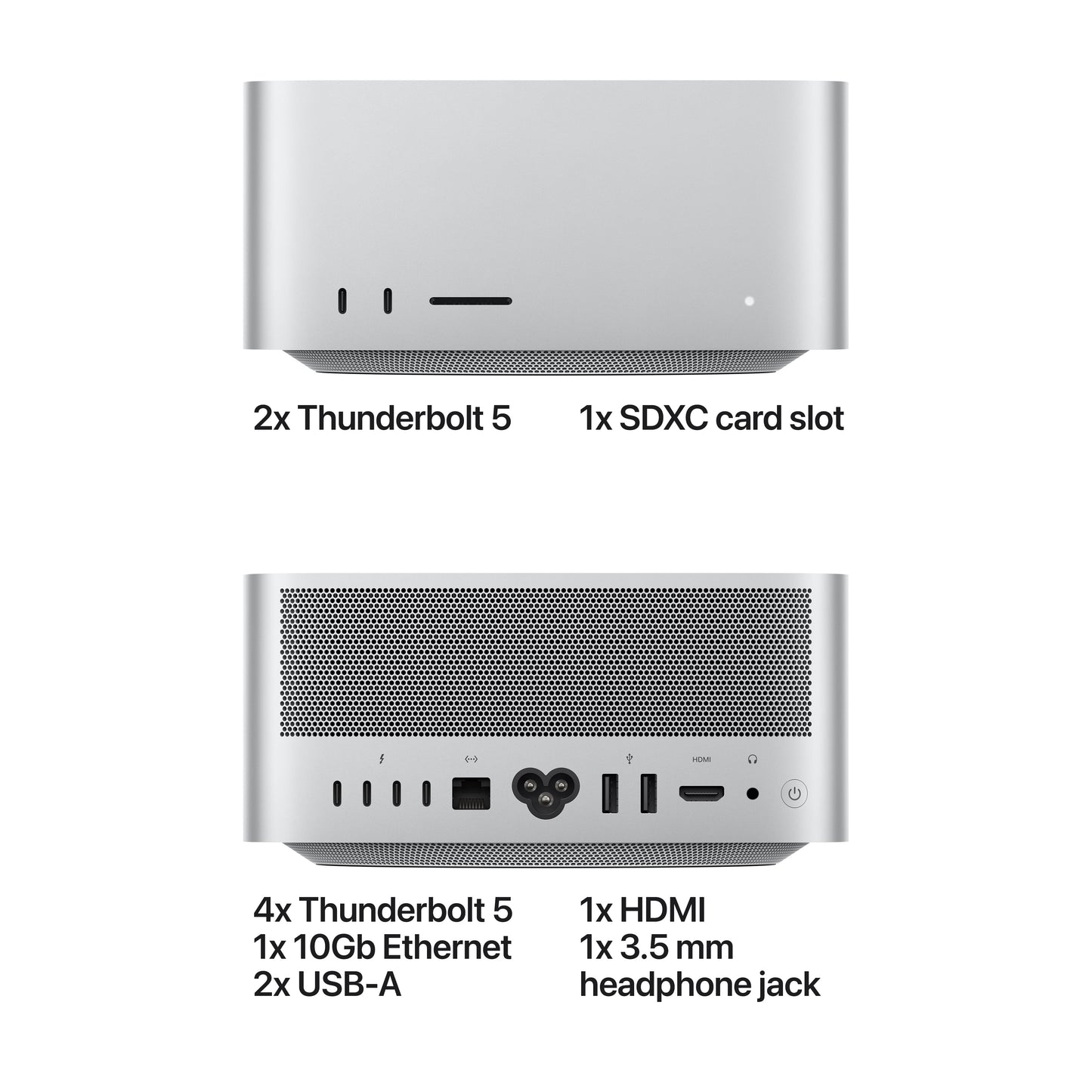 Mac Studio: Apple M5 Ultra-chip met 30‑Core CPU en 64‑Core GPU, 96 GB, 1 TB SSD