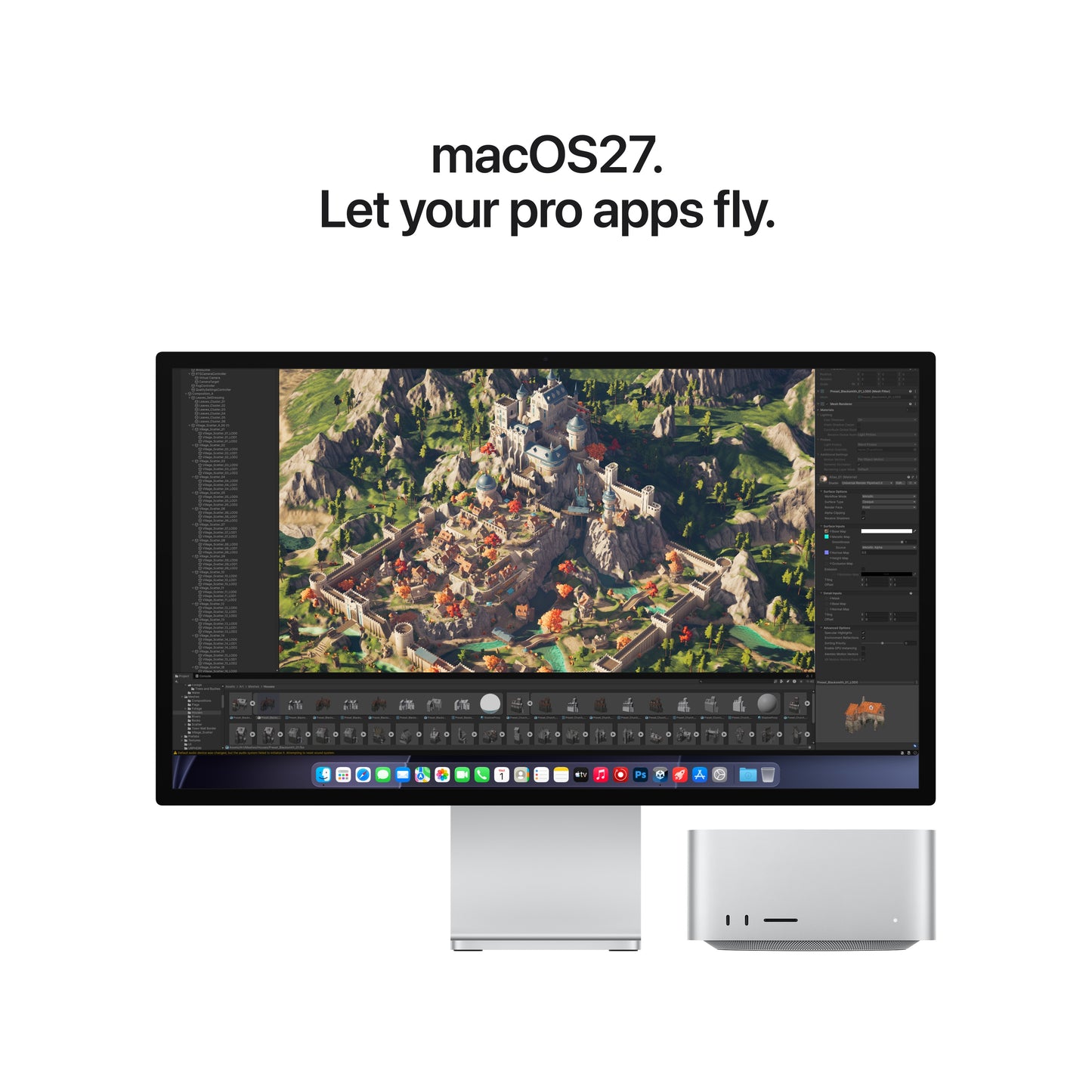 Mac Studio: Apple M5 Ultra-chip met 30‑Core CPU en 64‑Core GPU, 96 GB, 1 TB SSD