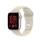 Apple Watch SE 3 (GPS + Cellular) • 40‐mm kast van Sterrenlicht aluminium • Zand sportbandje - M/L