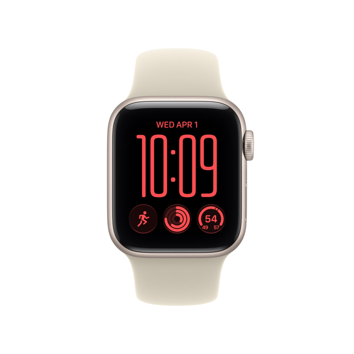 Apple Watch SE 3 (GPS + Cellular) • 40‐mm kast van Sterrenlicht aluminium • Zand sportbandje - S/M