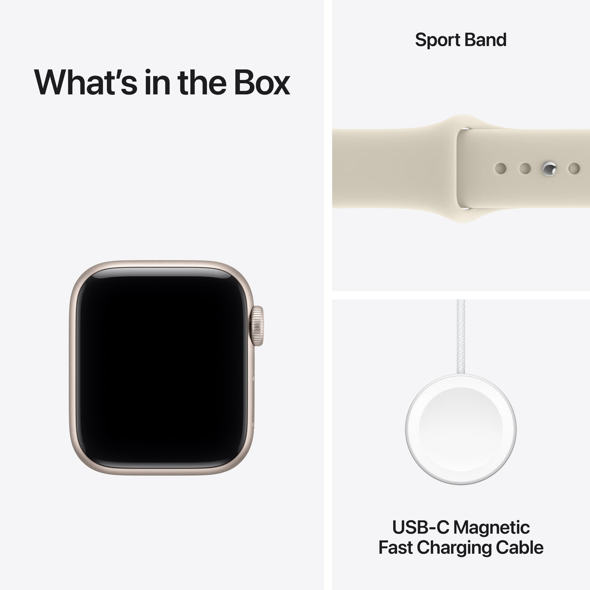 Apple Watch SE 3 (GPS + Cellular) • 40‐mm kast van Sterrenlicht aluminium • Zand sportbandje - M/L