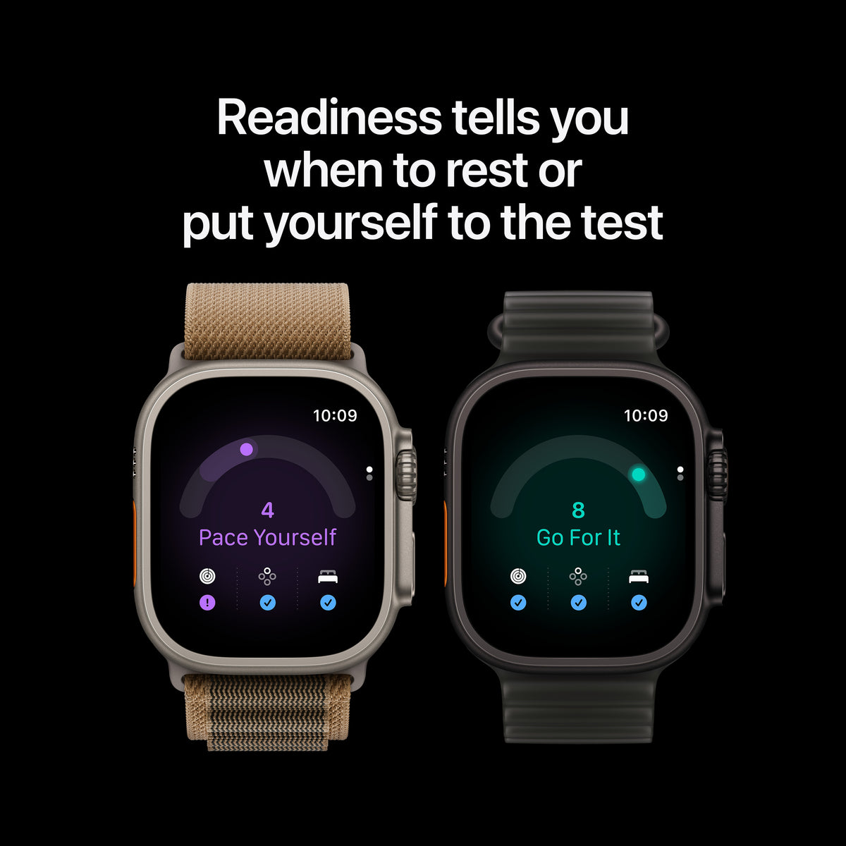 Apple Watch Ultra 4 (GPS + Cellular) • 49-mm kast van Zwart titanium • Bordeauxrood Alpine‑bandje - L