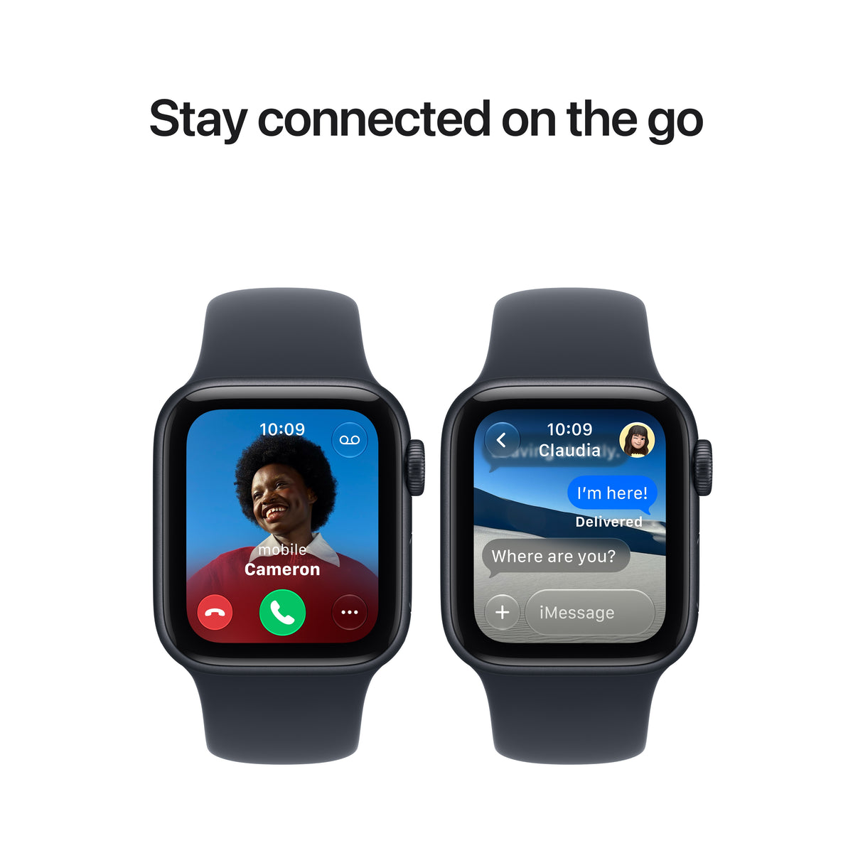 Apple Watch SE 3 (GPS) • 40‐mm kast van Middernacht aluminium • Marineblauw sportbandje - M/L