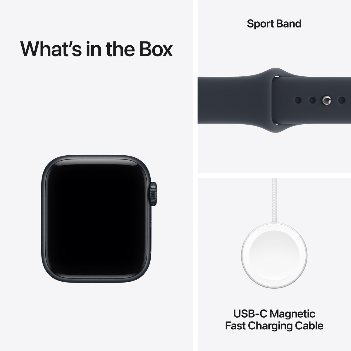 Apple Watch SE 3 (GPS) • 40‐mm kast van Middernacht aluminium • Marineblauw sportbandje - S/M