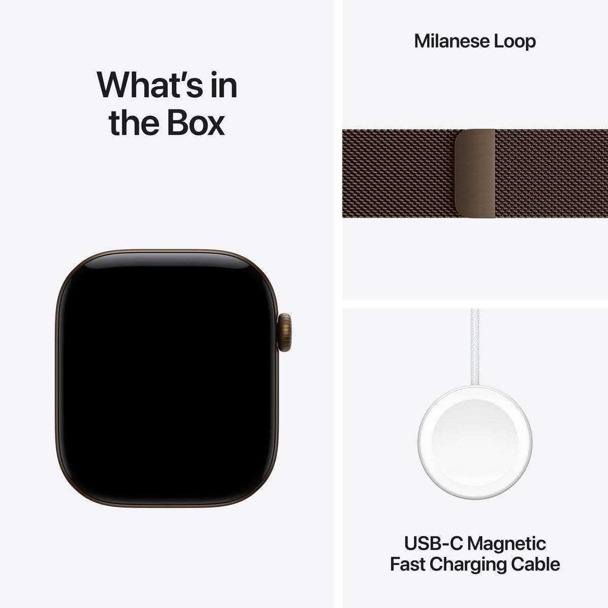 Apple Watch Series 12 GPS + Cellular) • 46-mm kast van Donkerbrons aluminium • Donkerbrons Milanees bandje - M/L