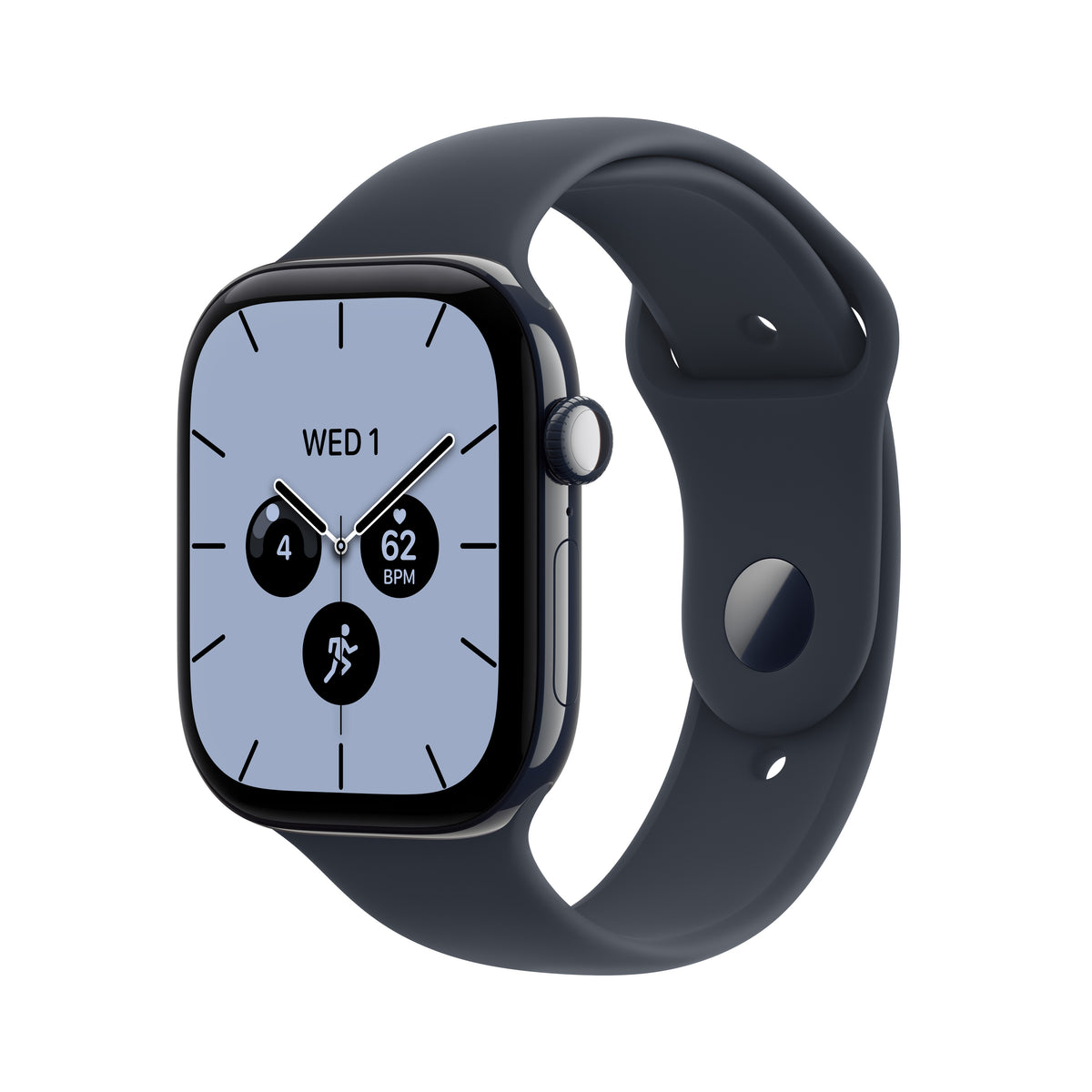 Apple Watch Series 12 (GPS + Cellular) • 46-mm kast van Nachtblauw keramiek • Marineblauw sportbandje - S/M