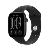 Apple Watch Series 12 (GPS + Cellular) • 46‐mm kast van Zwart aluminium • Zwart sportbandje - M/L