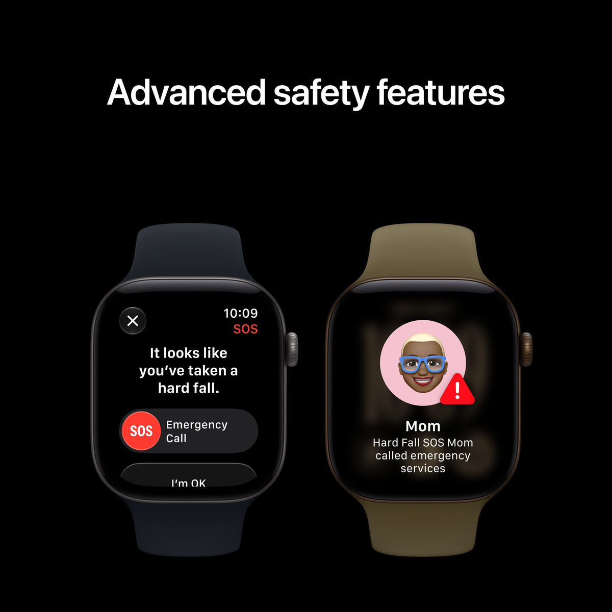 Apple Watch Series 12 (GPS) • 42-mm kast van Donkerbrons aluminium • Olijfgroen sportbandje - S/M