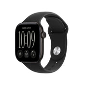 Apple Watch Series 12 (GPS) • 42‐mm kast van Zwart aluminium • Zwart sportbandje - M/L
