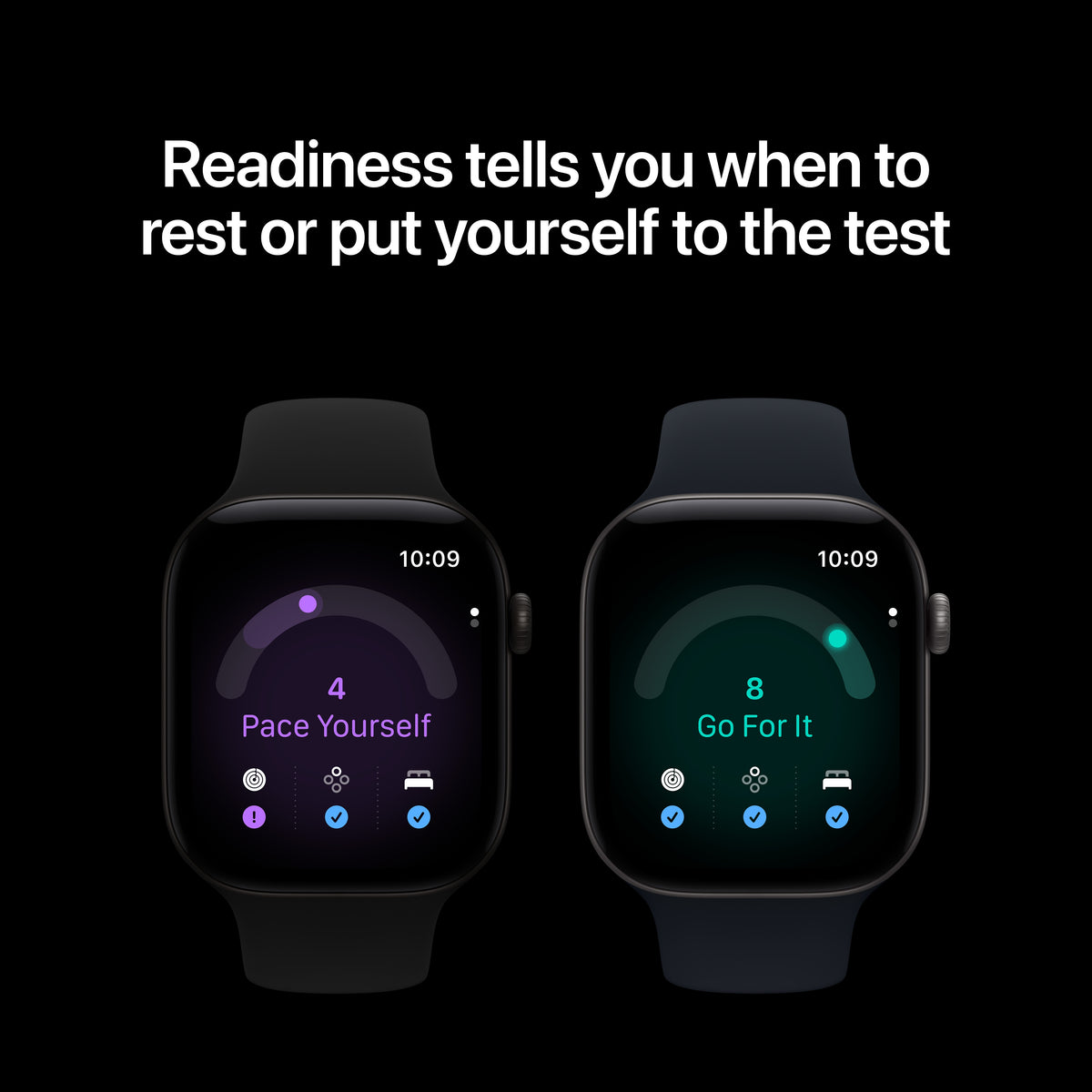 Apple Watch Series 12 (GPS) • 46‐mm kast van Spacegrijs aluminium • Marineblauw sportbandje - M/L