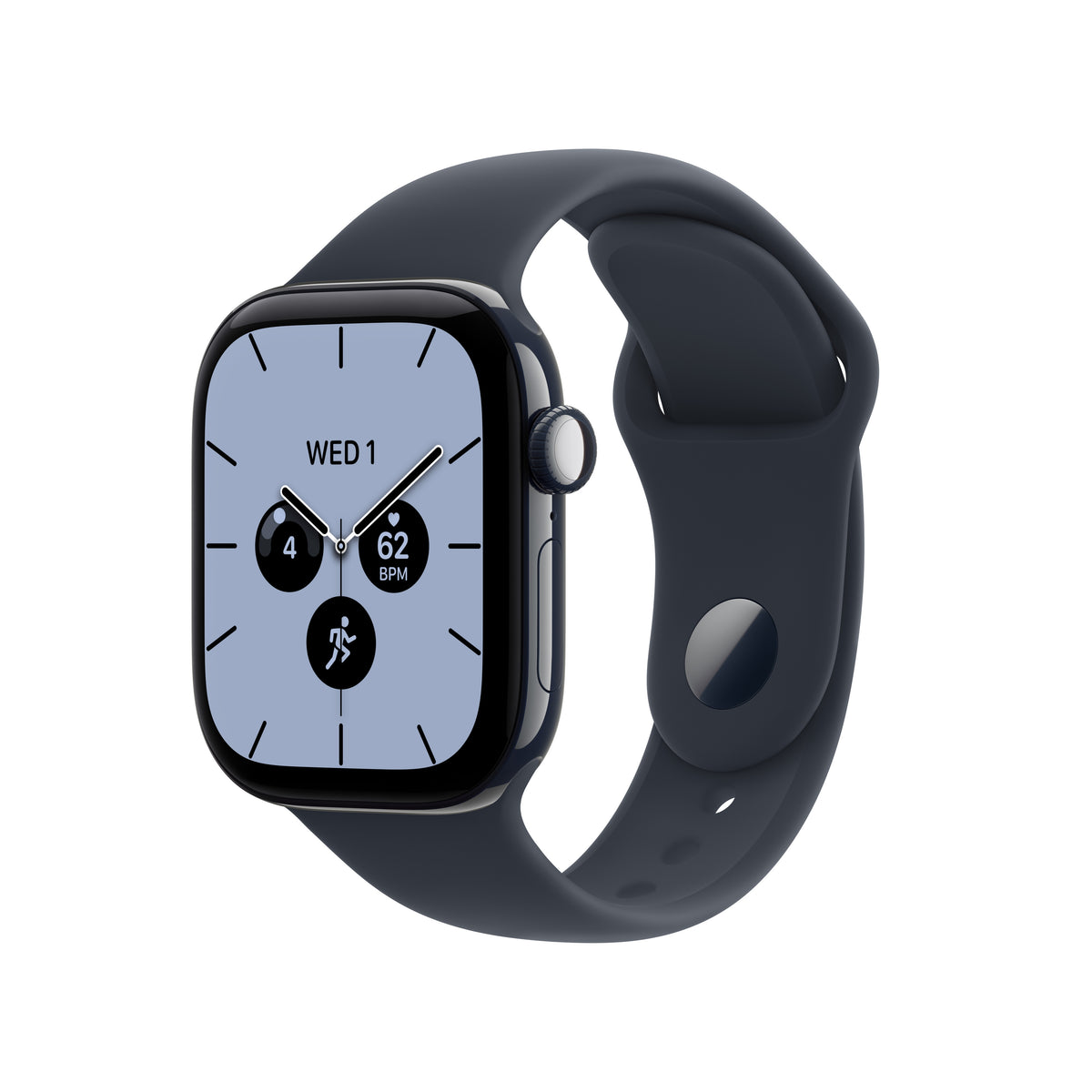Apple Watch Series 12 (GPS + Cellular) • 42-mm kast van Nachtblauw keramiek • Marineblauw sportbandje - M/L