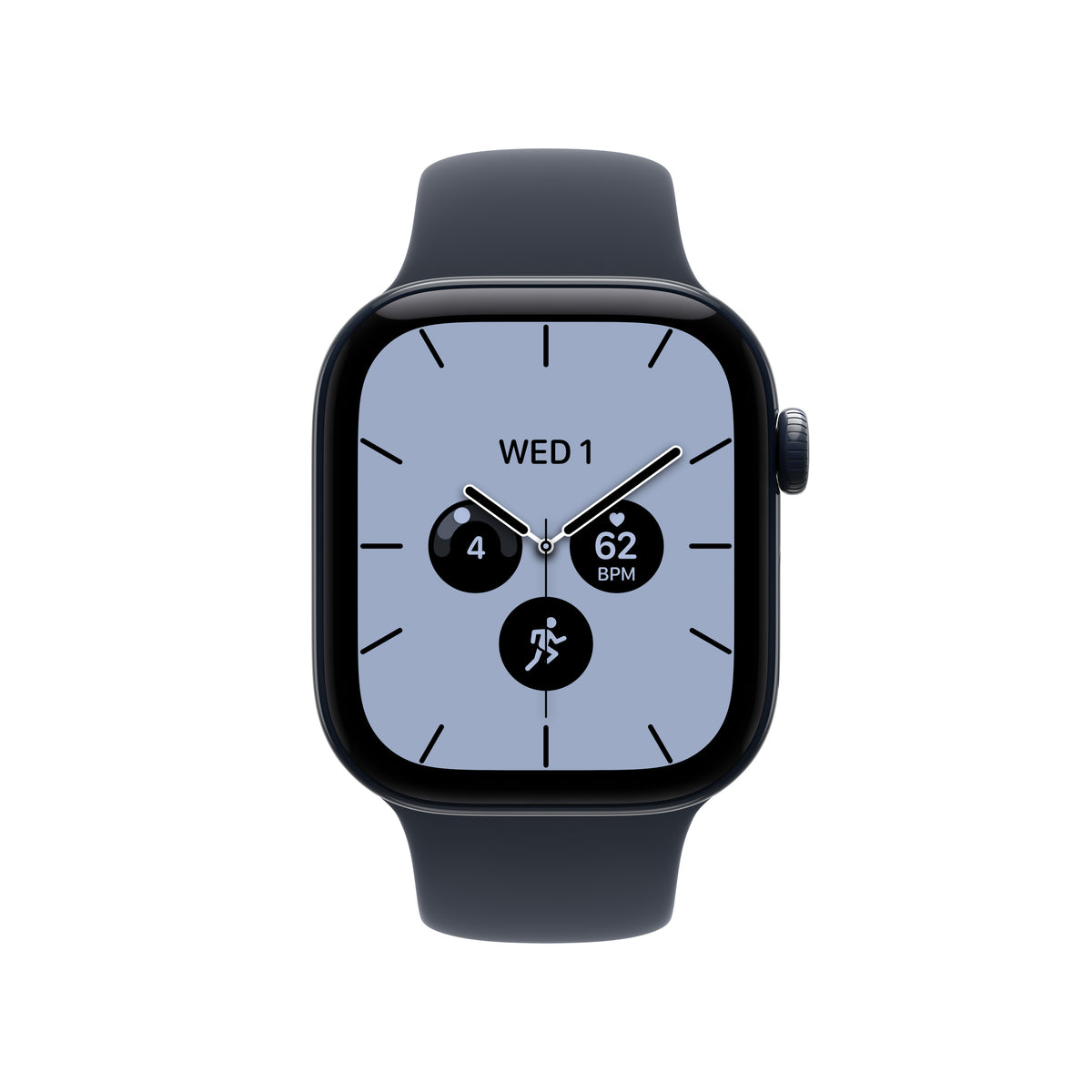 Apple Watch Series 12 (GPS + Cellular) • 42-mm kast van Nachtblauw keramiek • Marineblauw sportbandje - S/M
