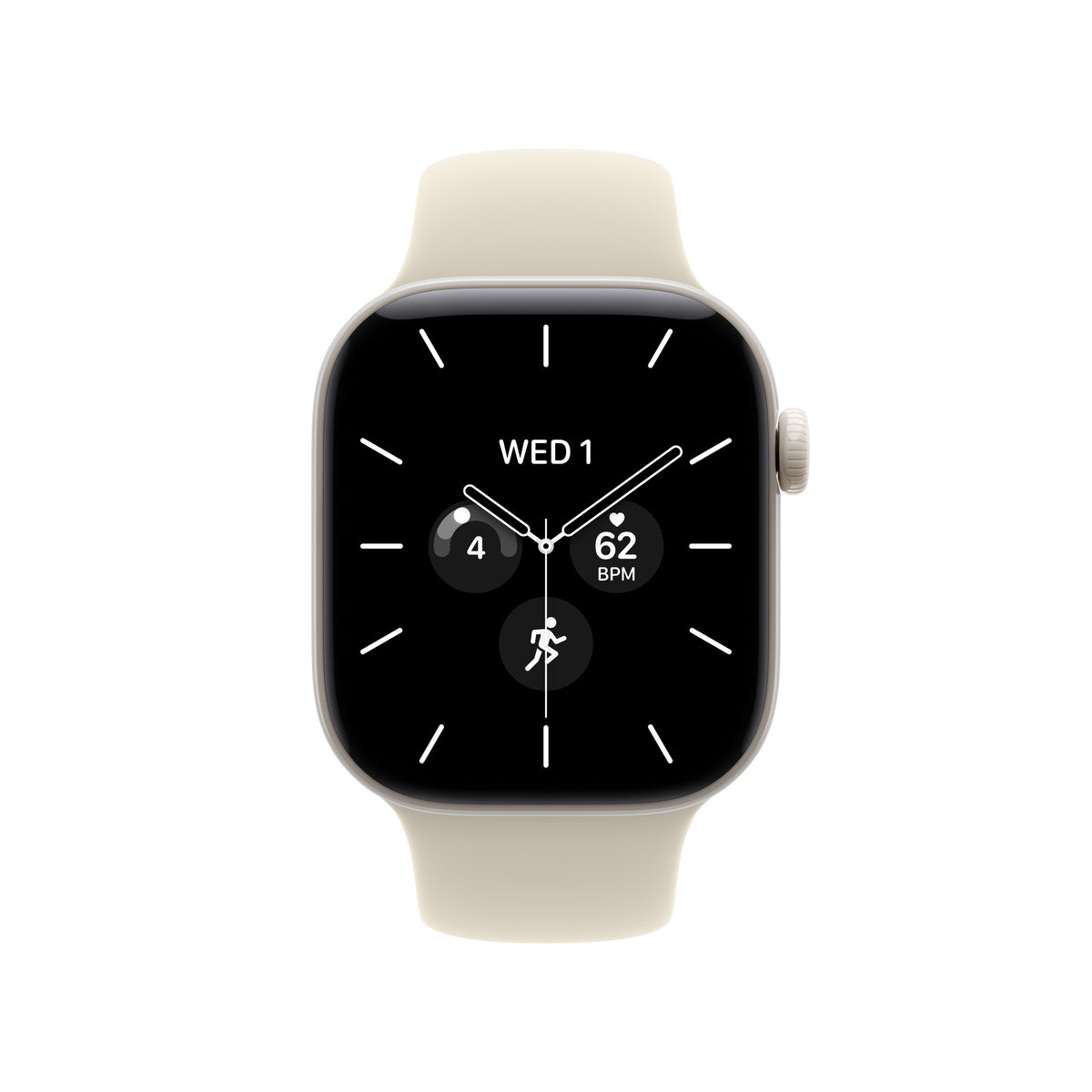 Apple Watch Series 12 GPS + Cellular, Boîtier en céramique blanc nacré de 42 mm, Bracelet Sport sable - S/M